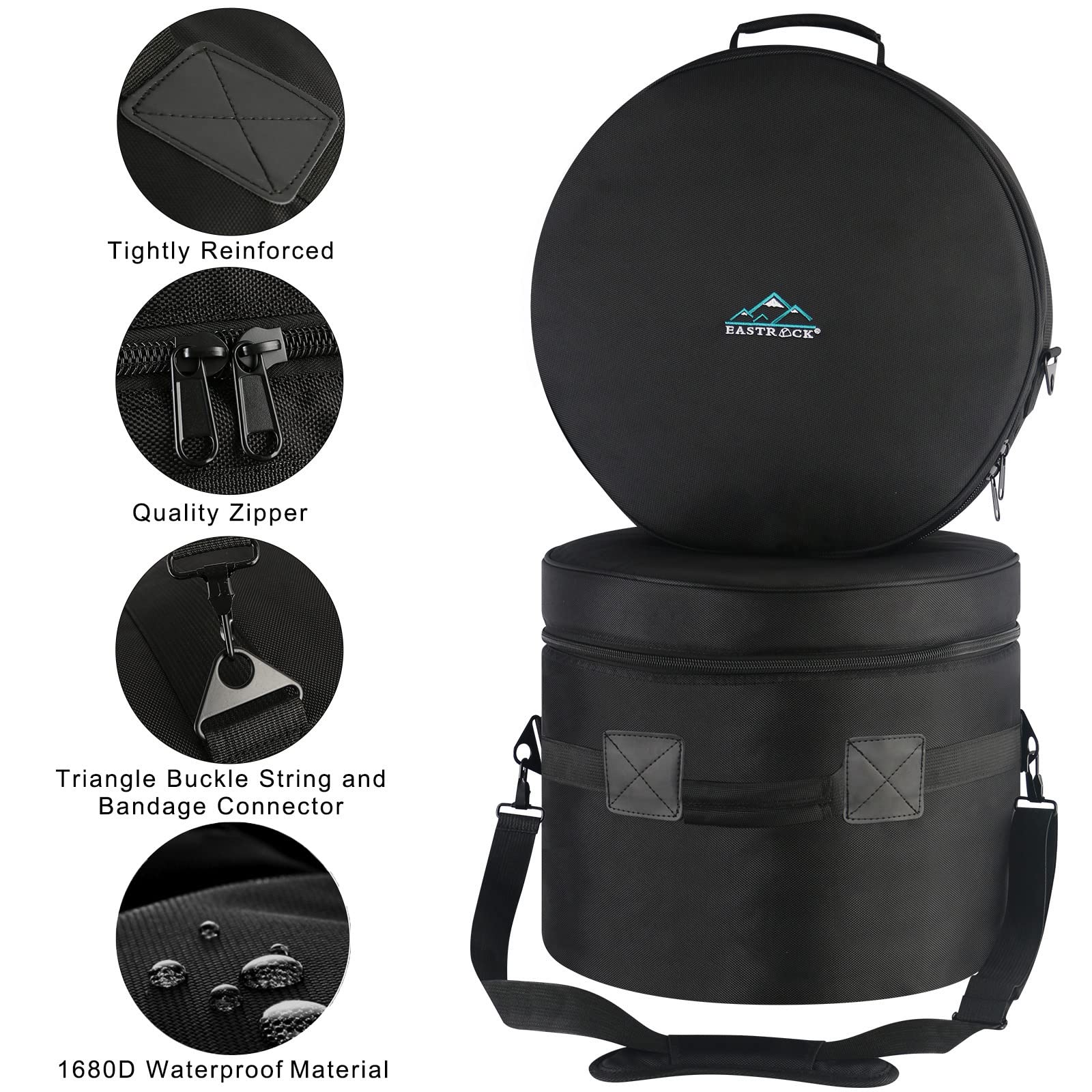 Eastrock 5 Piece Drum Bag Set For 12'' Tom, 13'' Tom, 14'' Snare, 16'' Floor Tom, 22'' Bass Drum, Drum Cases (5 Piece)