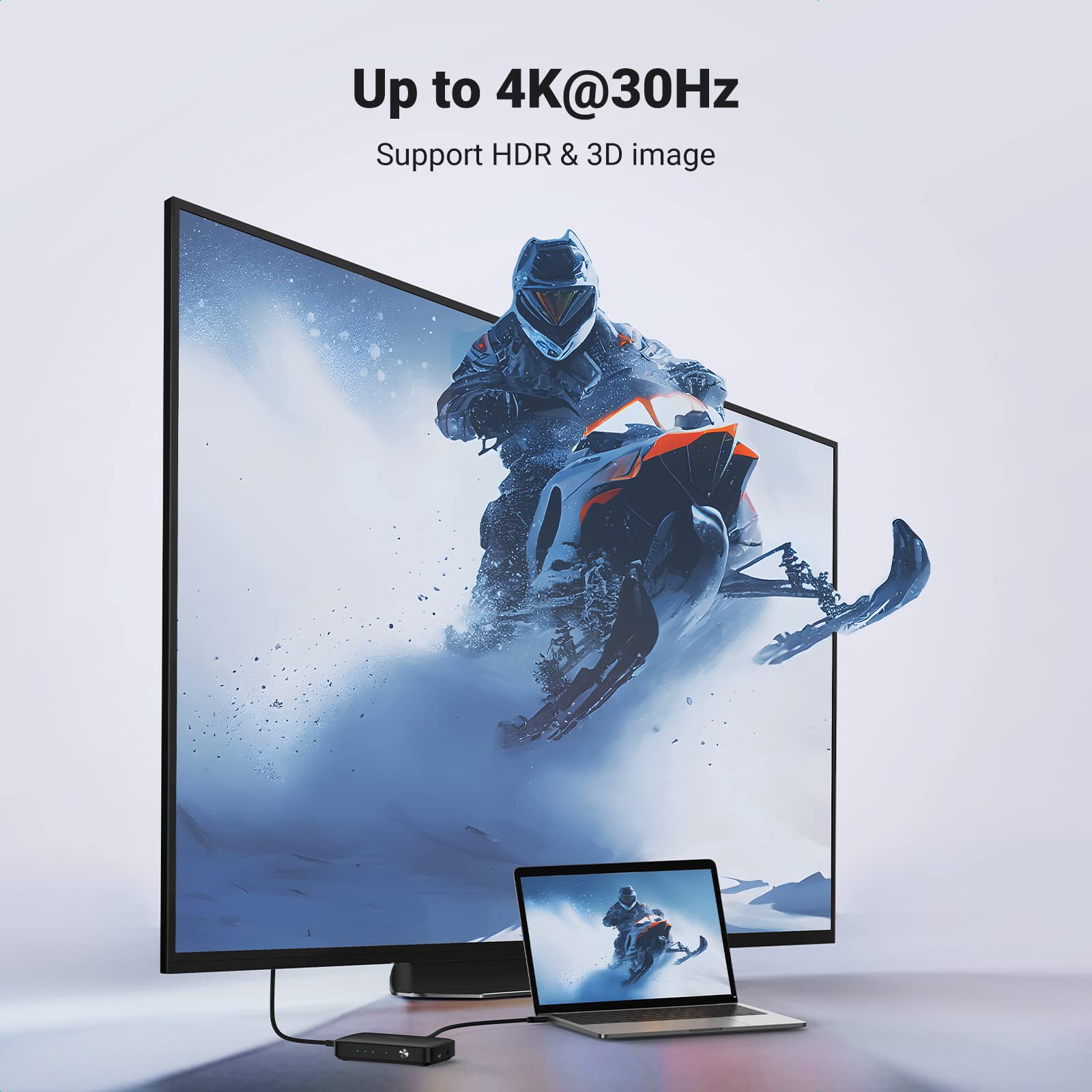 Ugreen Hdmi Switch 3 In 1 Out 4K Hdmi Splitter, Hdmi Switch With Remote Supports Hdr Cec 3D Hdcp1.4 Hdmi 3 Port Box Hub 4K 30Hz,