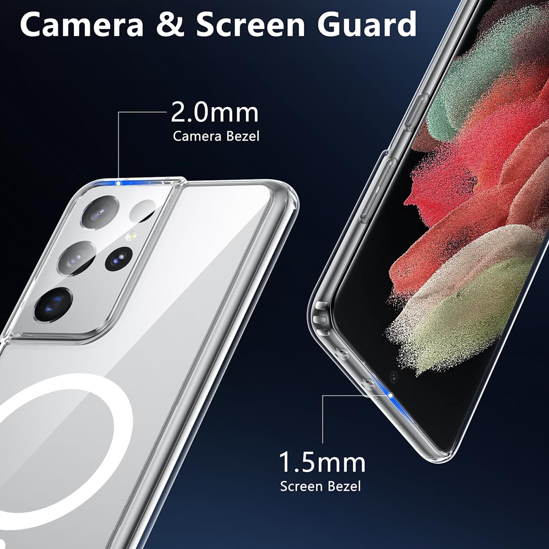 Tianniuke Magnetic Case For Samsung Galaxy S21 Ultra, Transparent And Yellow Resistant,Compatible With Magsafe,Slim Fit Shockpro