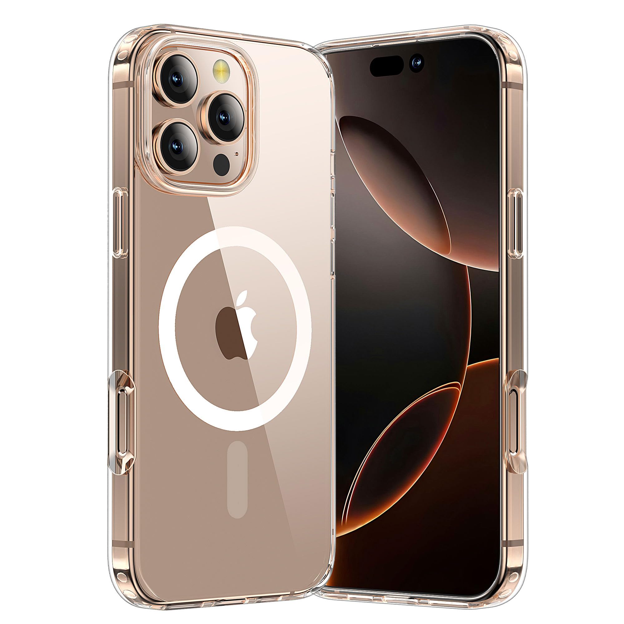 Gyizho Strong Magnetic Clear For Iphone 16 Pro Max Case [Compatible With Magsafe] [Military Grade Drop Tested] Shockproof Protec
