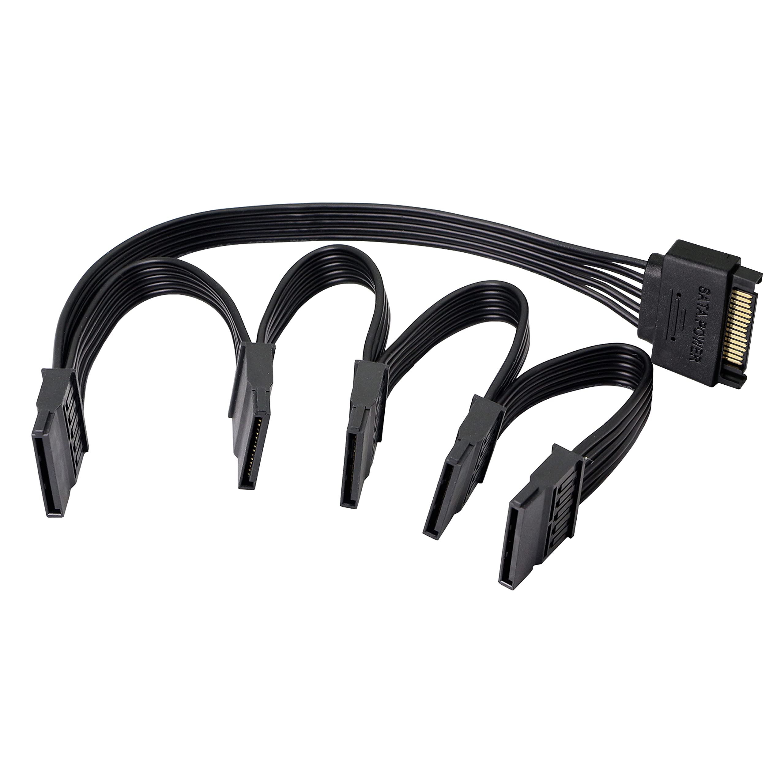 Gelrhonr 15Pin Sata Male To 5 Sata Female Power Splitter Adapter Cable Extension Y Cable For Hdd?Ssd Hard Disk