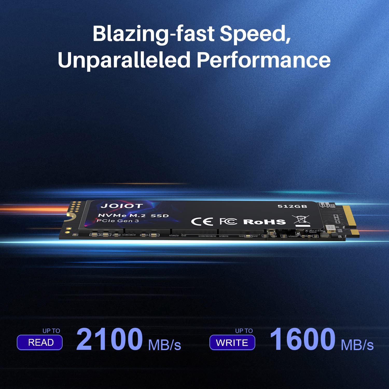 Joiot 512Gb Ssd Nvme M.2 Internal Solid State Drive W/V Nand Technology, Storage And Memory Expansion For Gaming, Max Speed,Blac