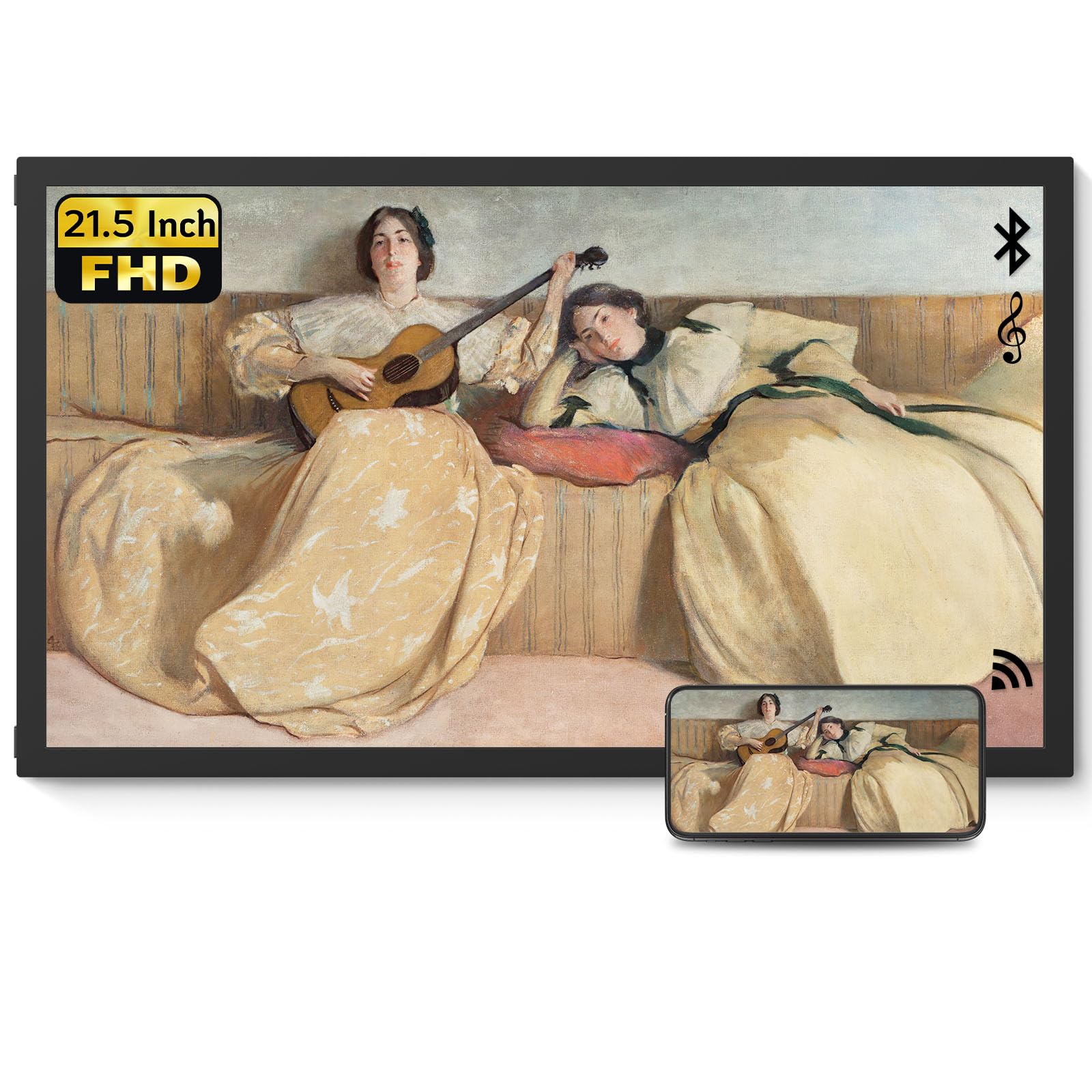 Nexfoto 21.5 Inch Extra Large Digital Picture Frame 64Gb With Bluetooth Speakers, Digital Photo Frame 1920X1080 Ips Fhd With Lig