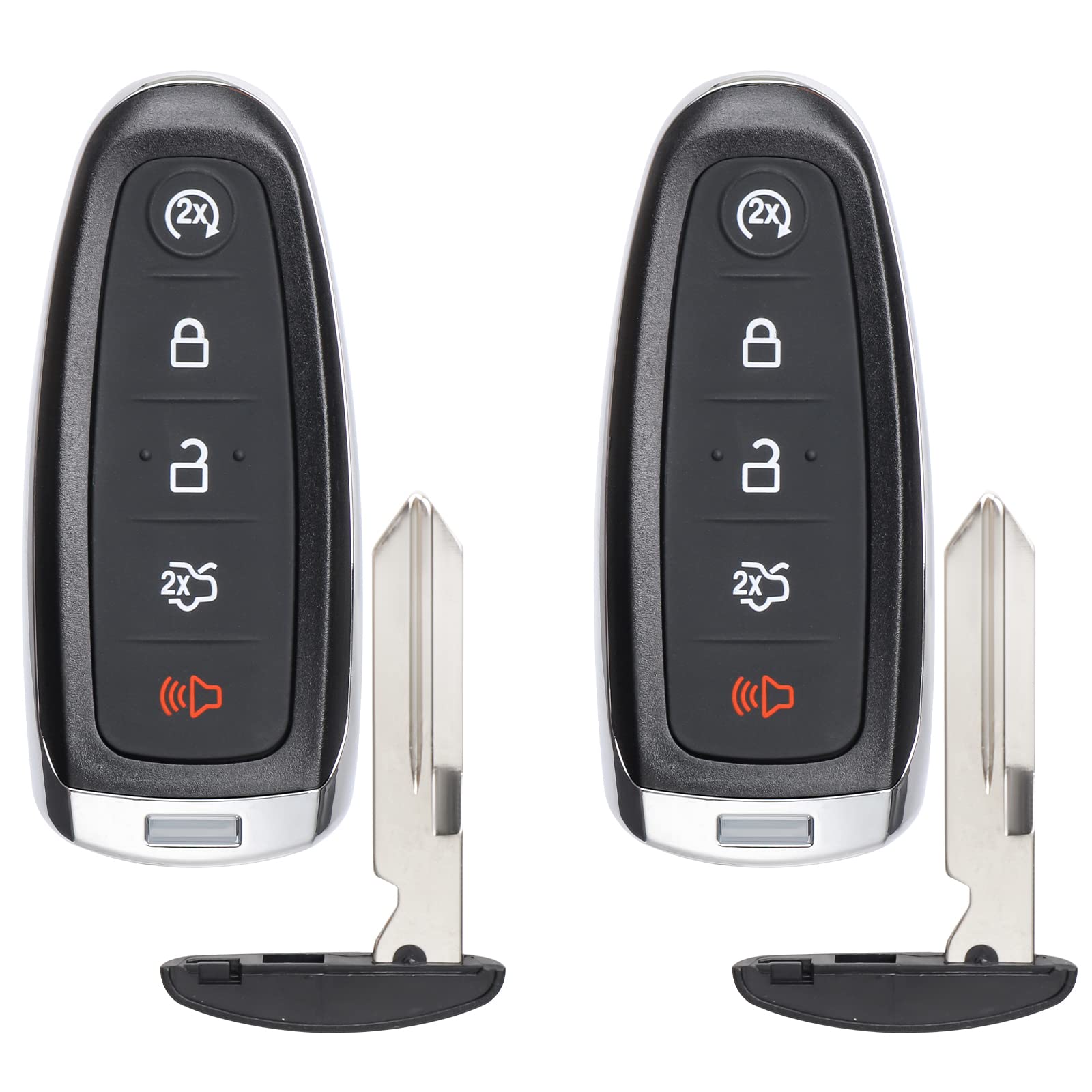 Npauto 2Pcs Key Fob Replacement For Ford Explorer Edge 2011 2015 Taurus Flex 2013 2019 Focus Expedition Lincoln Mkx Mkt Mks Navi