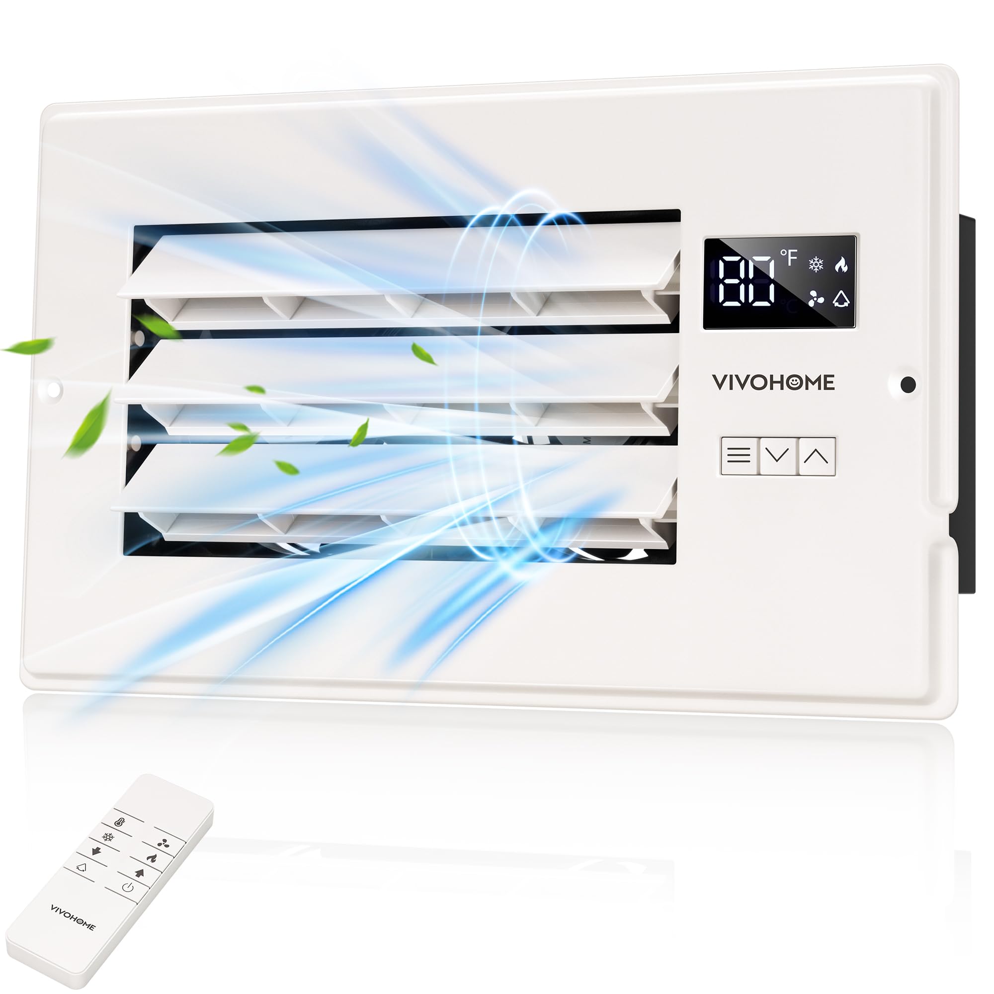 Vivohome 6 ' ' X 10 ' ' Opening Register Booster Fan With Adjustable Wind Direction Louver, Smart Intelligent Thermostat & 10-Sp