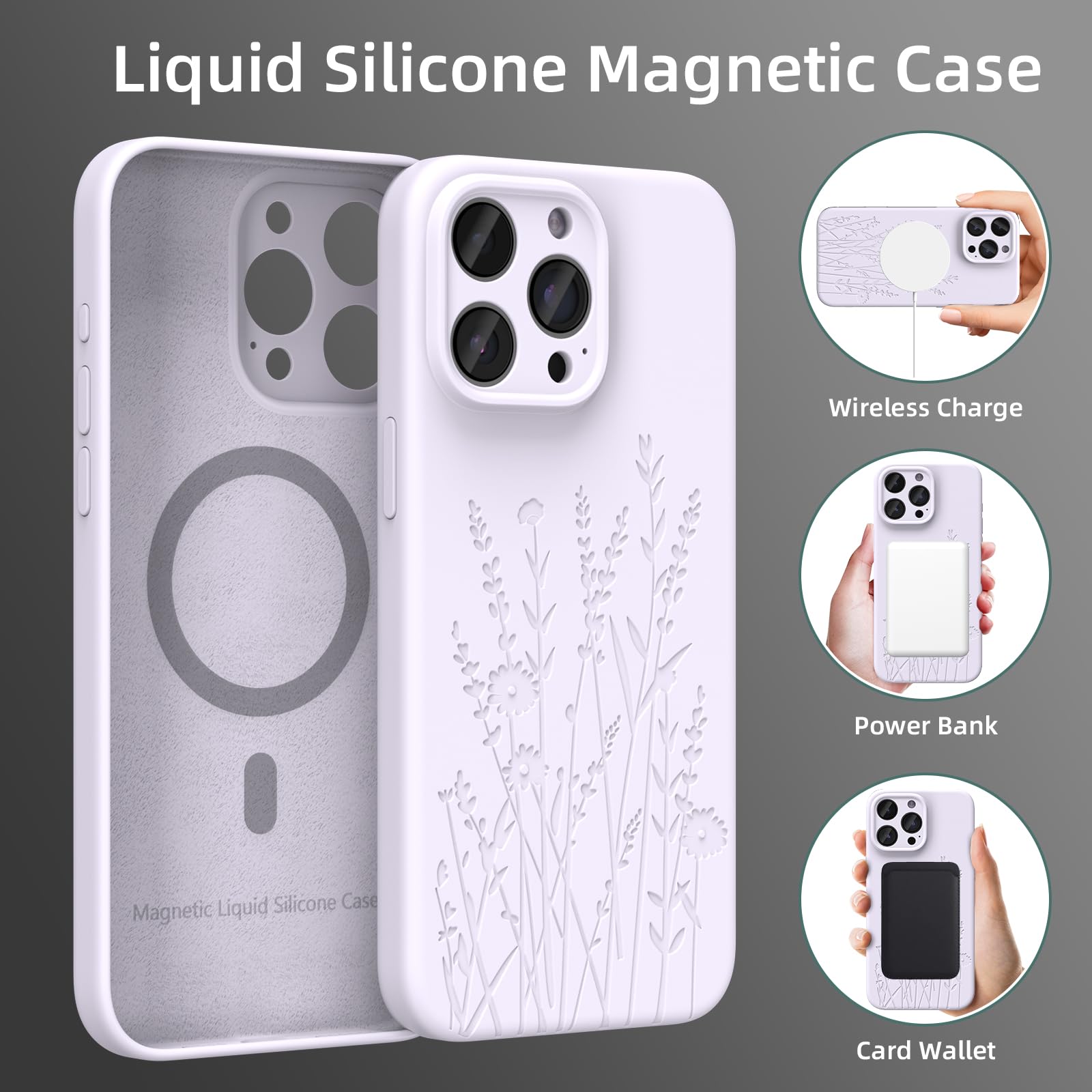 Magnetic Case Compatible With Iphone 16 Pro Max Case, Compatible With Magsafe, Camera Protection, Cute And Durable Liquid Silico