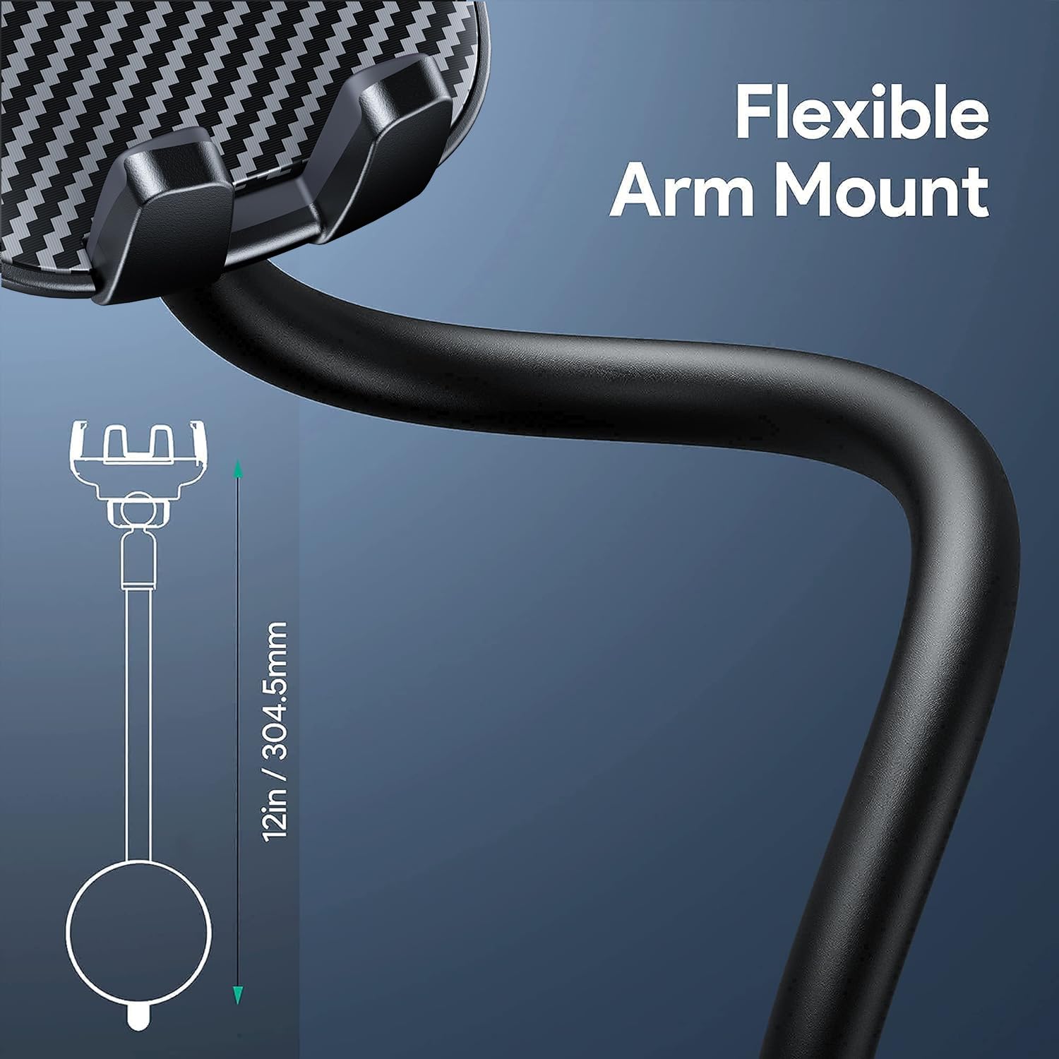 Bipopibo Car Phone Holder - Flexible Gooseneck Long Arm Phone Mount For Windshield With Washable Strong Suction Cup For All Ipho