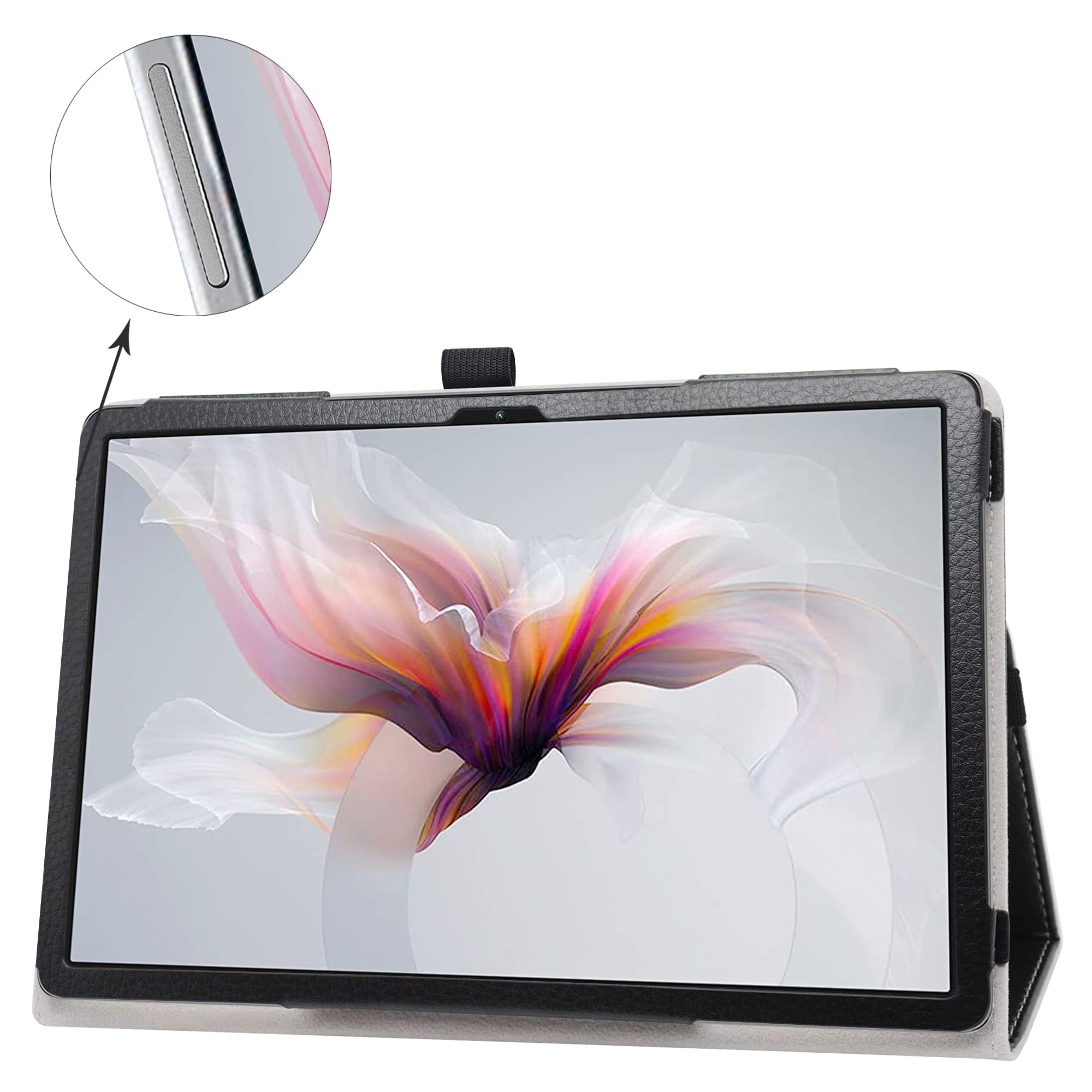 Bige For Blackview Tab 12 Case,Pu Leather Folio 2-Folding Stand Cover For Blackview Tab 12 10.1 Android Tablets,Black