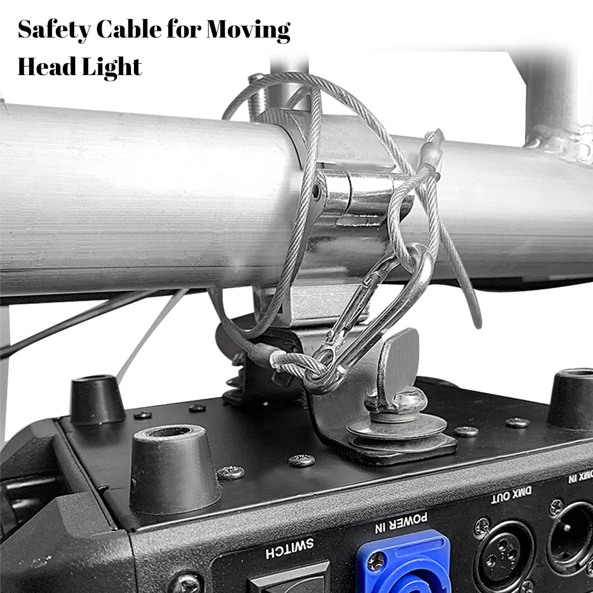 Stage Lights Safety Cable, 20Pcs Worldlite Premium 110Lb Load Duty And 4Mm In Diameter Safety Cable, 26