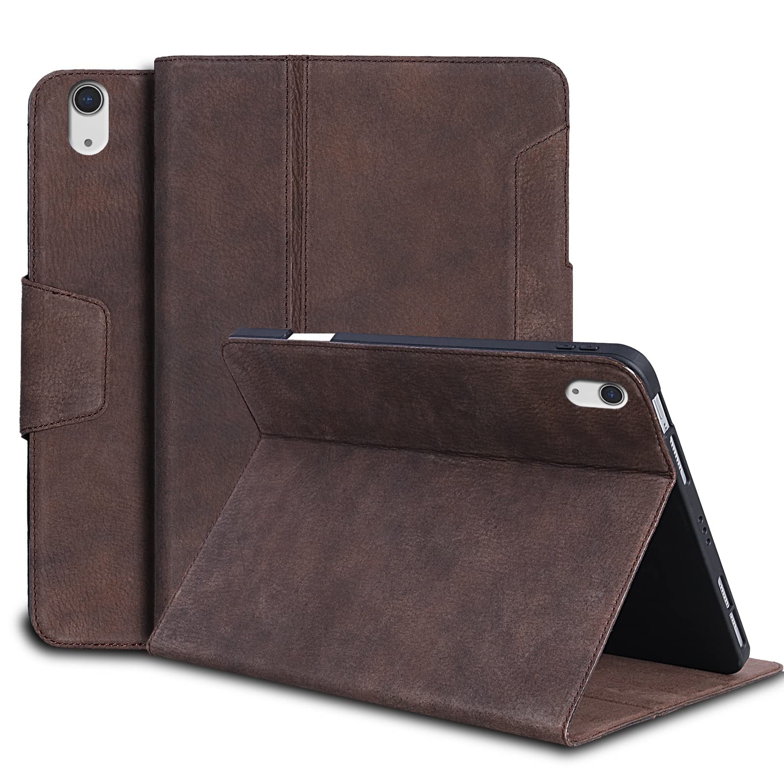 Gexmil Case For Ipad 10Th Generation 2022, Ipad 10.9 Inch Case,Genuine Leather,Made From Real Leather Cowhide Unique Grain Cover
