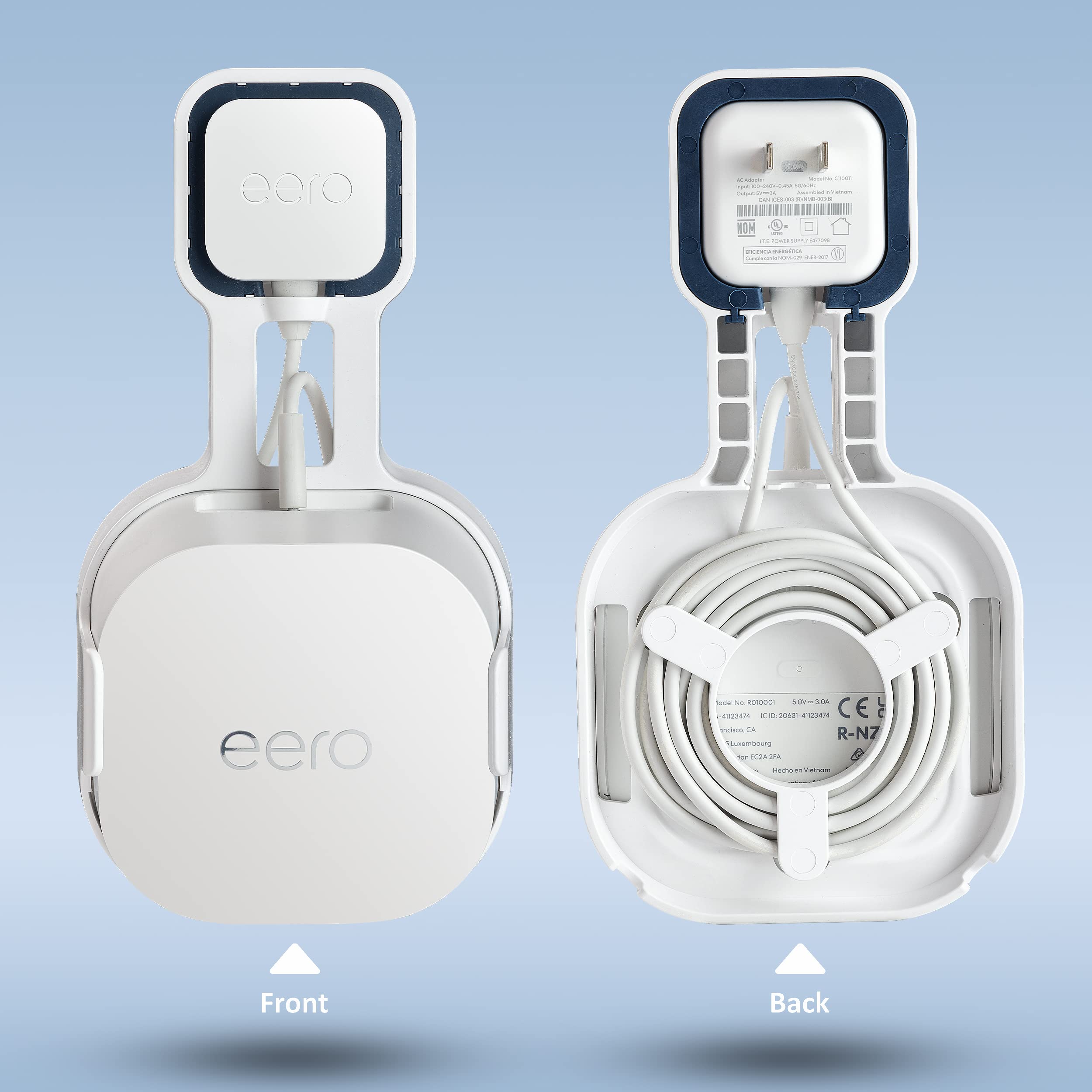 Petimeti Wall Mount For Eero 6+ Mesh Wifi System, Space Saving Wall Mount Bracket For Eero 6+ Router With Cord Management And Ea