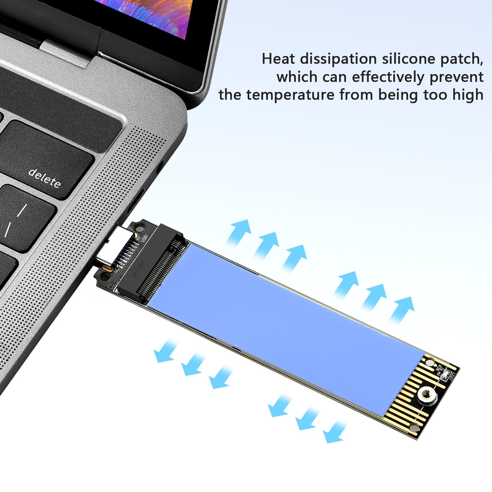 Eluteng Nvme To Usb Adapter Usb 3.1 Gen 2 To M.2 Nvme Ssd Converter Adapter 10Gbps Pcie Based M Key Hard Drive Reader Max 4Tb Su