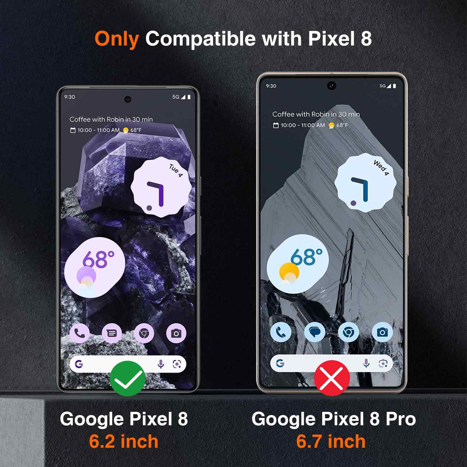 Lk 2 Pack For Google Pixel 8 Screen Protector With 2 Pack Camera Lens Protector, Hd Ultra Thin, 9H Hardness Tempered Glass Scree