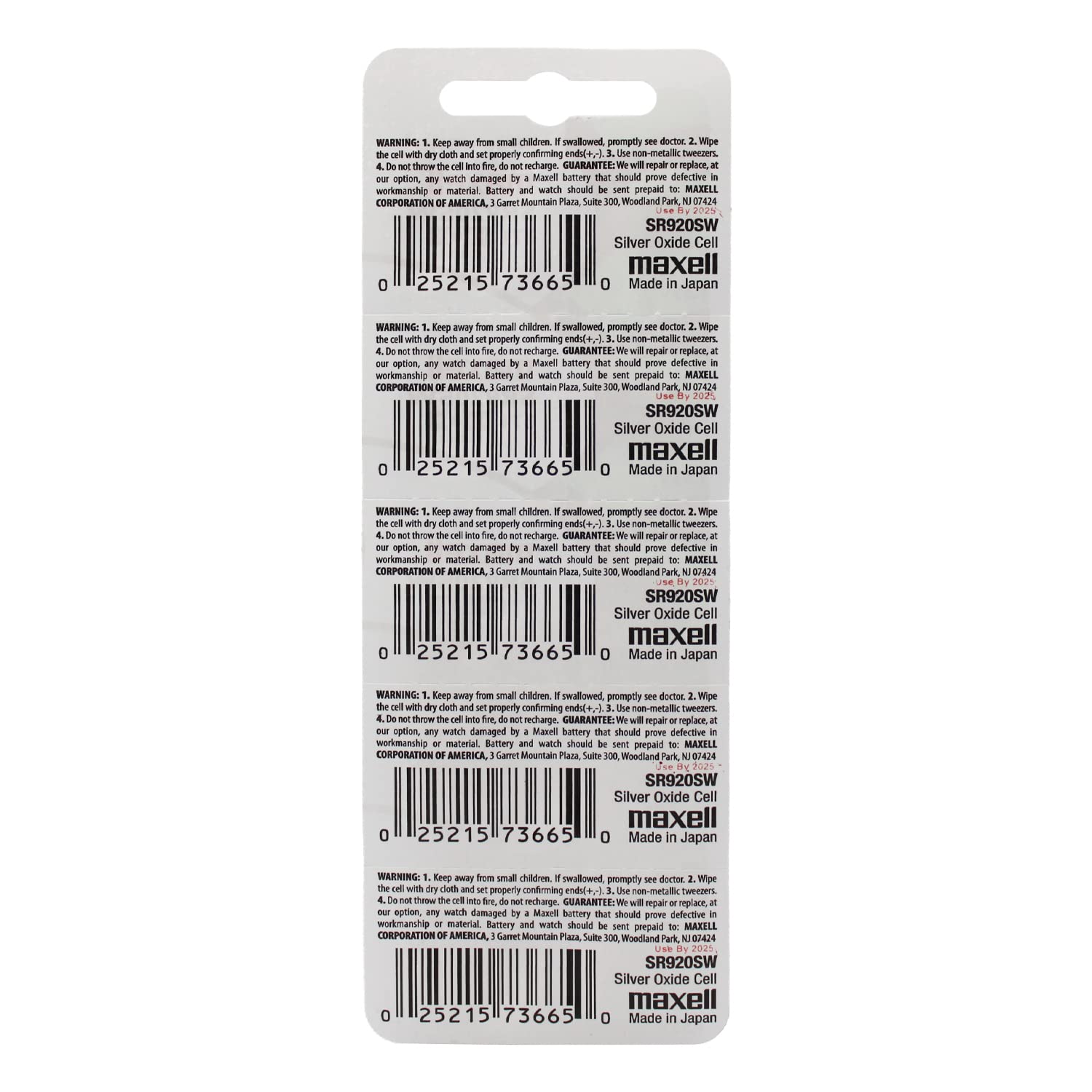 10 Maxell 371 Sr920Sw Ag6 D371 Lr920 Batteries, New Hologram Packaging That Guarantees Authenticity