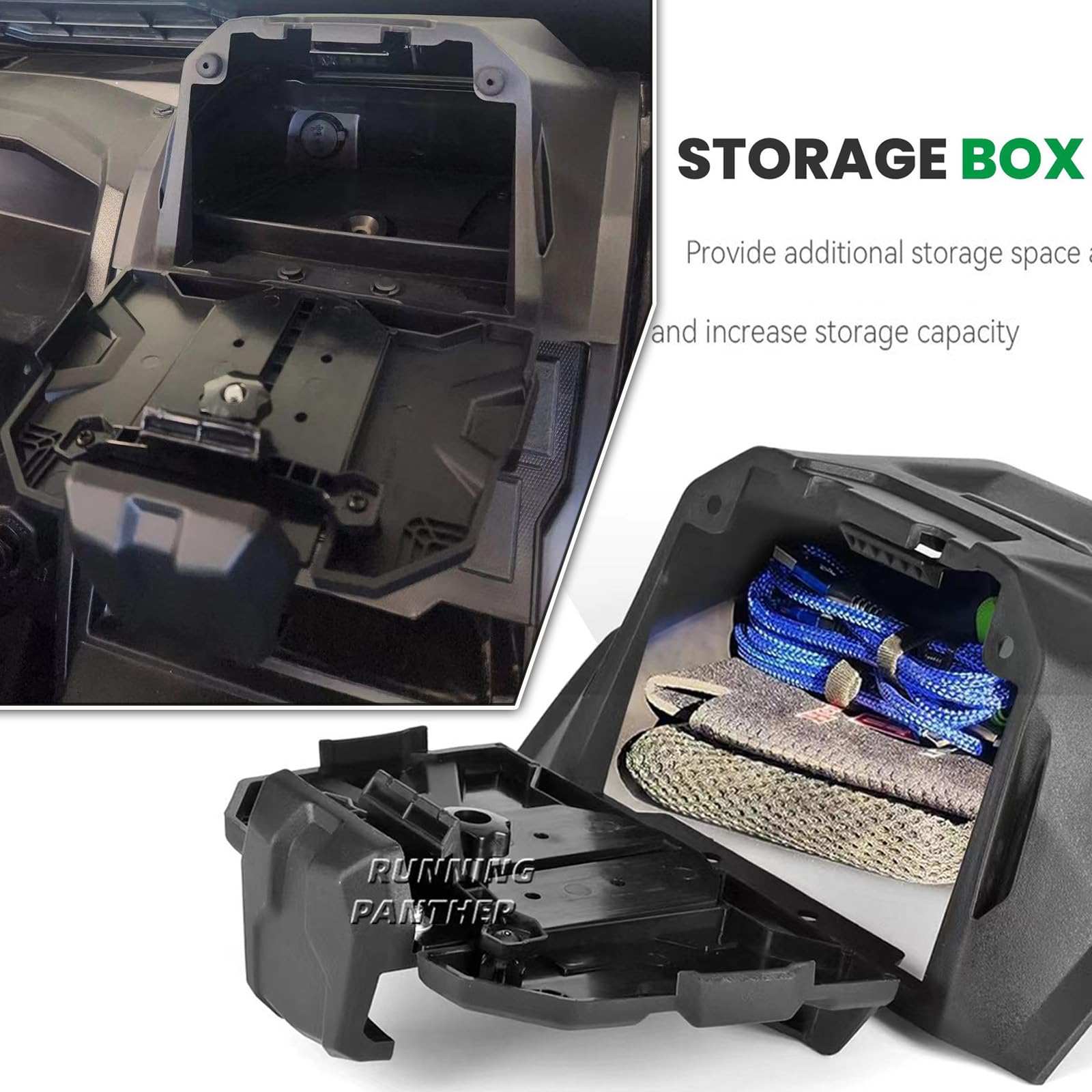 Running Panther Electronic Device Mounts For Teryx Krx 1000 Tablet Holder, Utv Phone Gps Ipad Mount With Storage Box Organizer T
