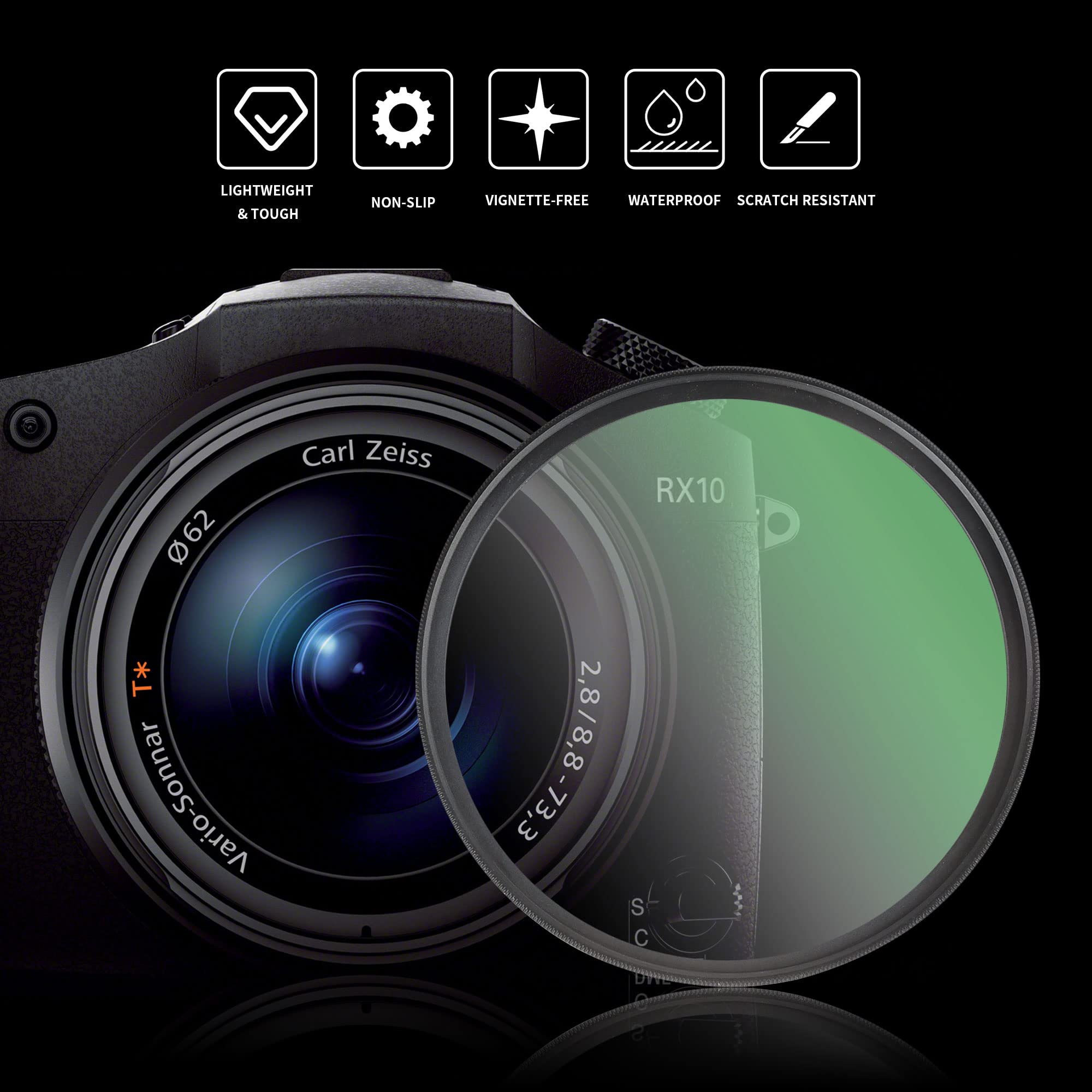 Walkingway 95Mm Black Diffusion Filter 1/2 Pro Mist Camera Lens Filter Soft Dreamy Cinematic Effect Hazy Diffuser With Ultra Sli