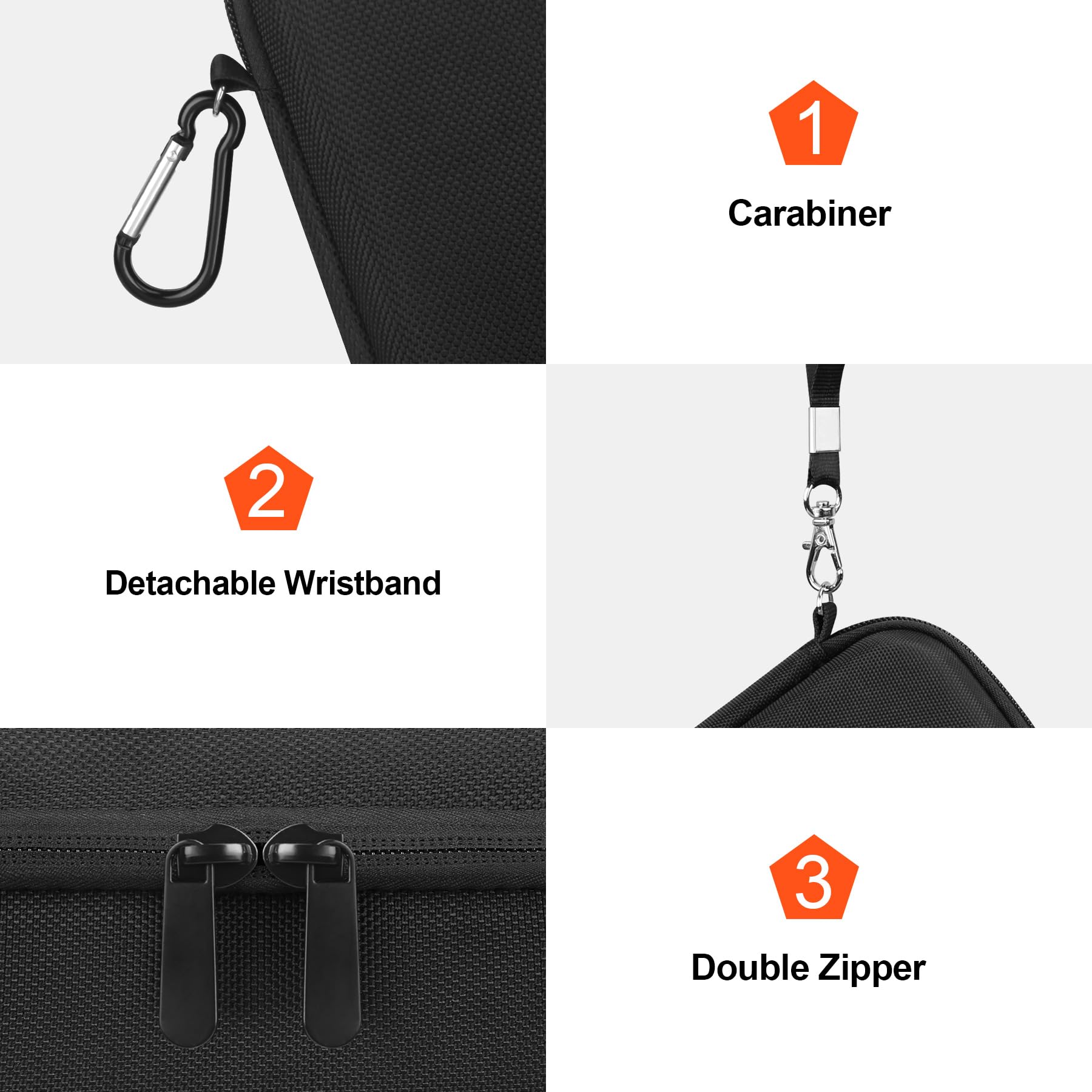 Canboc Hard Case For Garmin Xero C1 Pro Compact Chronograph, Mesh Pocket Fit Cable, Charger, Power Bank, Black+Black (Case Only)