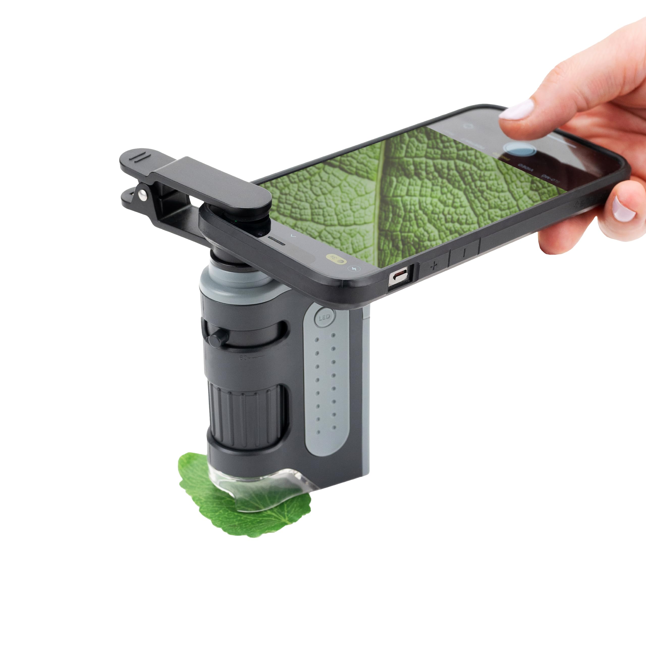 Carson MicroBrite Portable Digital Pocket Microscope for Kids or Adults, Accurate 60x-120x Zoom, Handheld Microscope with Phone 