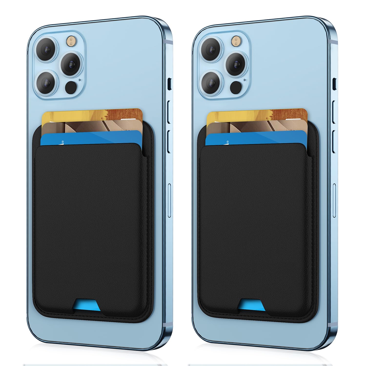 [2 Pack] Magnetic Wallet Card Holder Compatible With Magsafe Wallet For Iphone 15 Pro Max/15 Pro/15/15 Plus/Iphone 14 Model, Mag