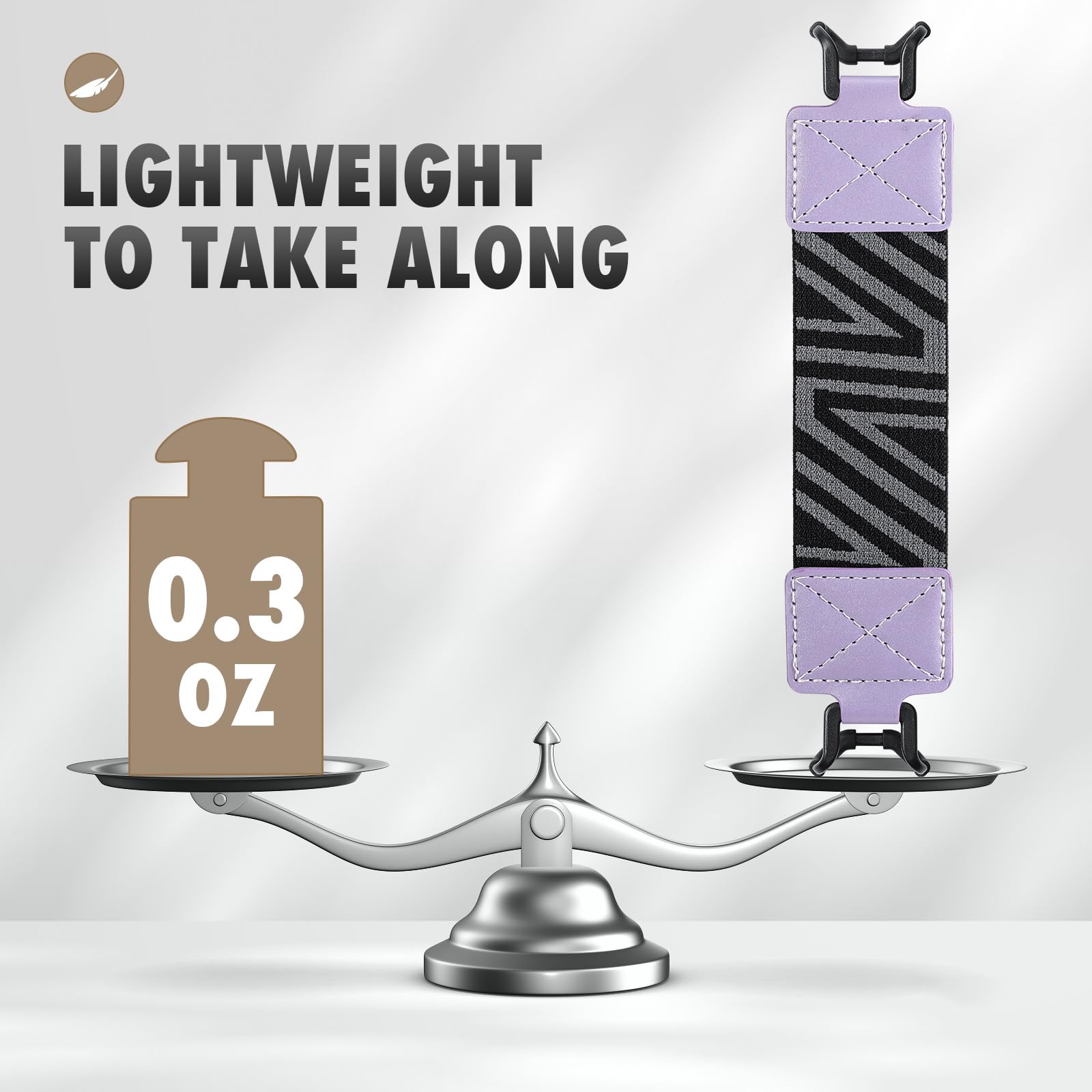 MoKo Security Hand Strap for 9 11 Inch Tablet, iPad/iPad Pro/iPad Air/Kindle Fire HD/Samsung, High Elasticity Versatile Hand Strap Lightweight Finger Grip Holder, Taro Purple