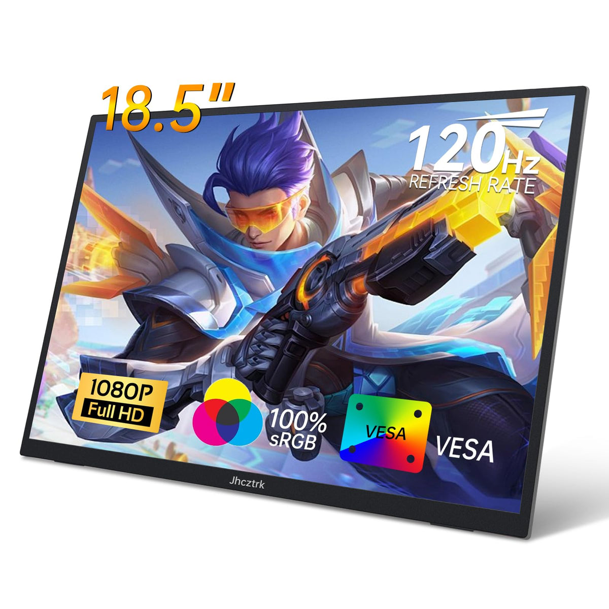 Jhcztrk Portable Monitor 18.5 Inch 120Hz FHD 1080P HDMI USB-C, 99% sRG ...