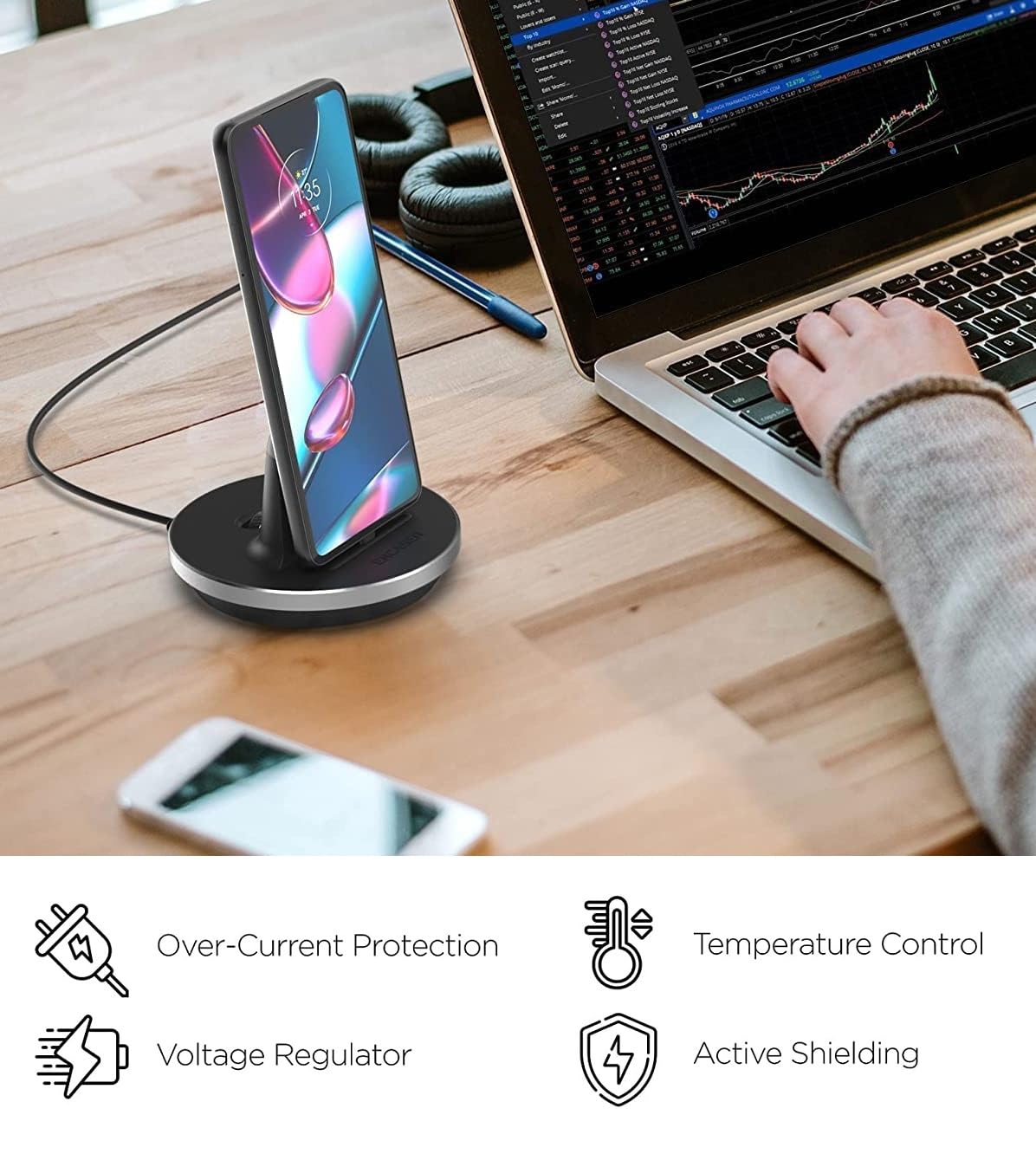 Encased Iphone Charger Dock, Fast Charge Desktop Charging Stand (Case Compatible) Dockmate Mfi Certified Lightning Charger (Full