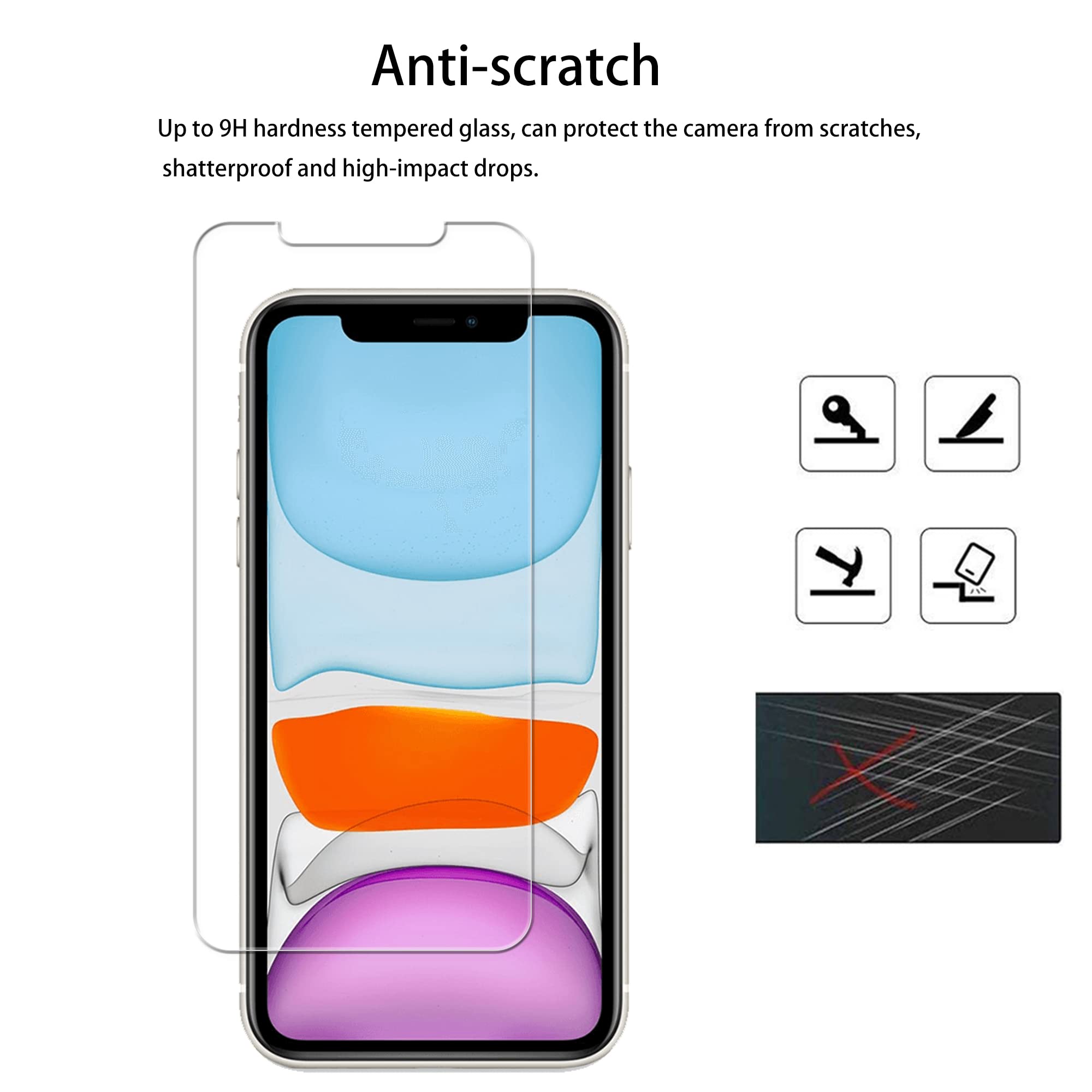 Hkkais Easy Alignment Frame For Iphone11 / Iphonexr Tempered Glass Screen Protector Film 3 Pack