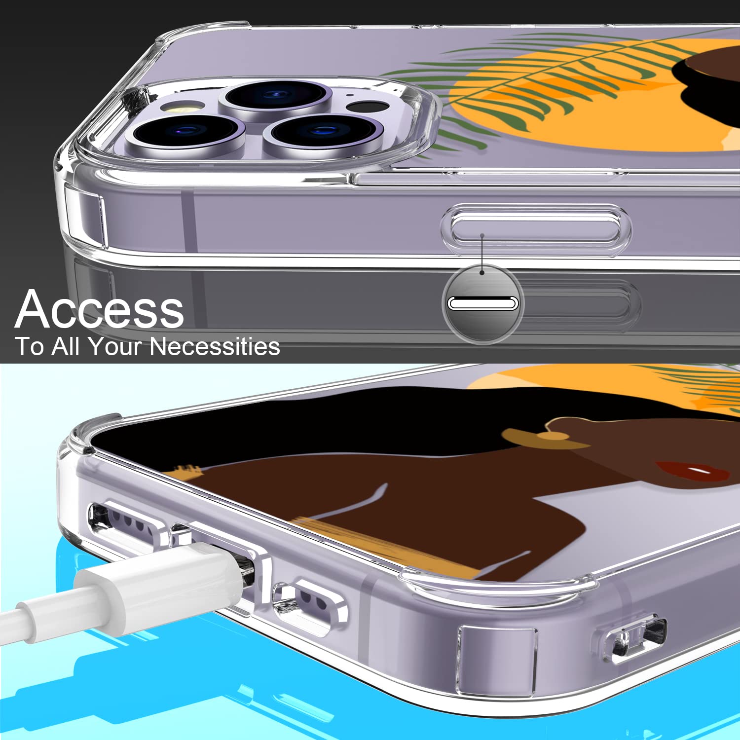 Luhouri Designed For Iphone 14 Pro Case With Screen Protector - Slim Fit, Sturdy Clear Acrylic Cover For Women And Girls - Prote