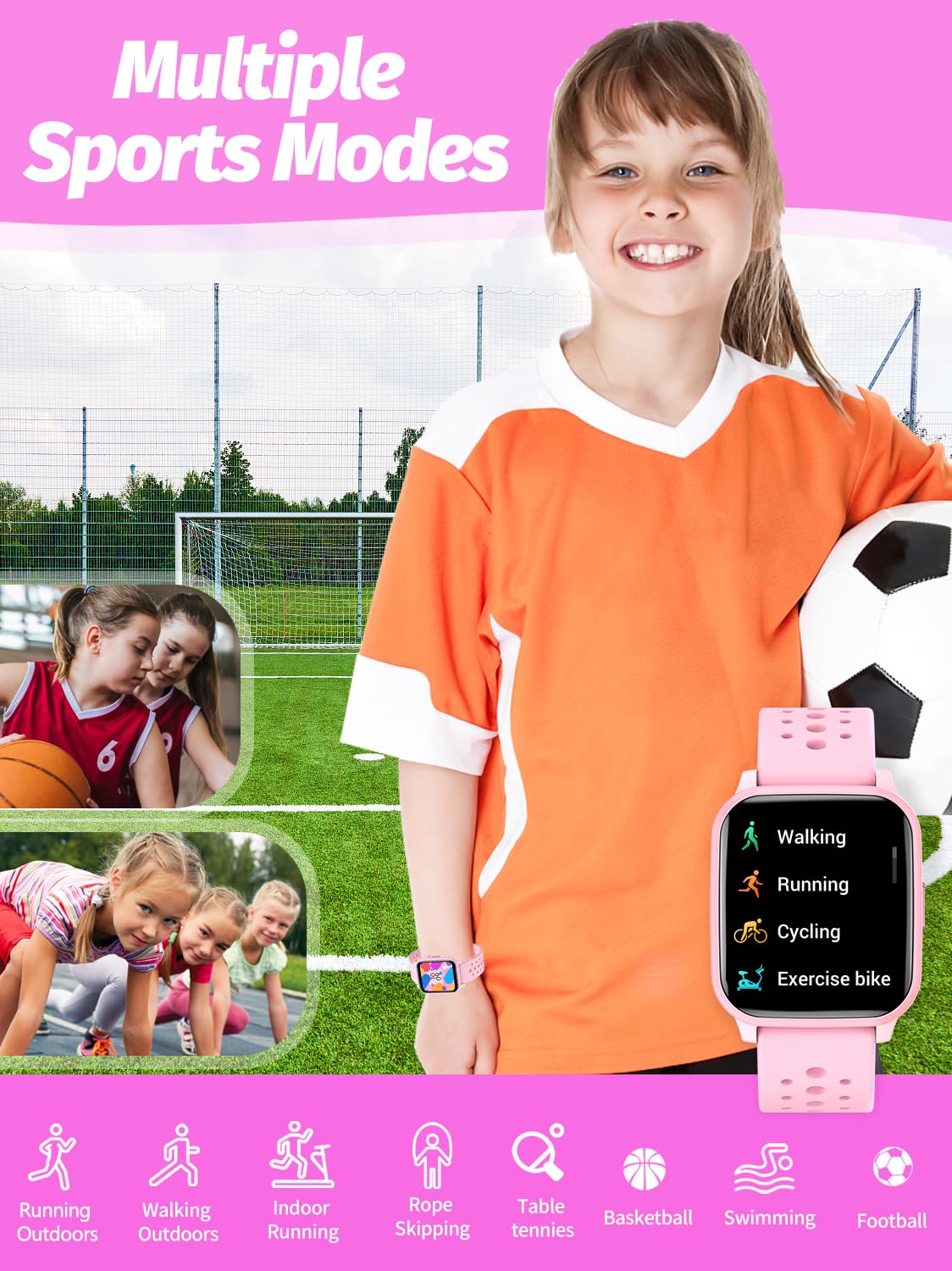 Butele Kids Smart Watch Girls Boys, Smart Watch For Kids Game Smart Watch Gifts For 4 16 Years Old With Sleep Mode 20 Sports Mod