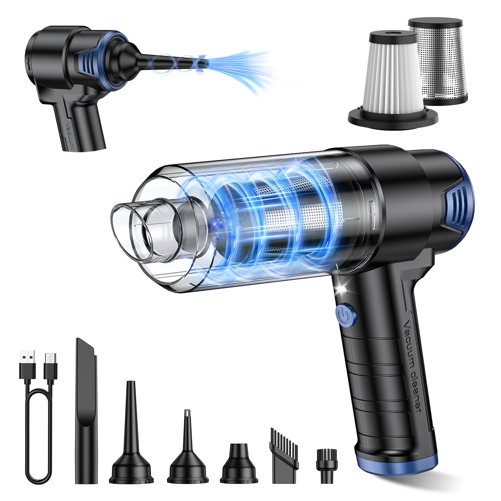 AHNR Handheld Car Vacuum Portable Cordless, 16000PA Hand Vacuum Cleaner