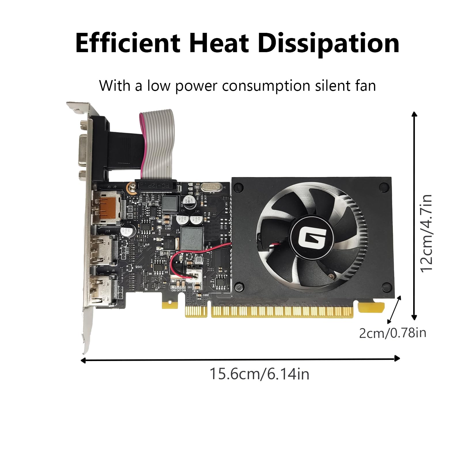 Glorto Geforce Gt 730 4G Low Profile Graphics Card, 2X Hdmi, Dp, Vga, Ddr3, Pci Express 2.0 X8, Entry Level Gpu For Pc, Sff And