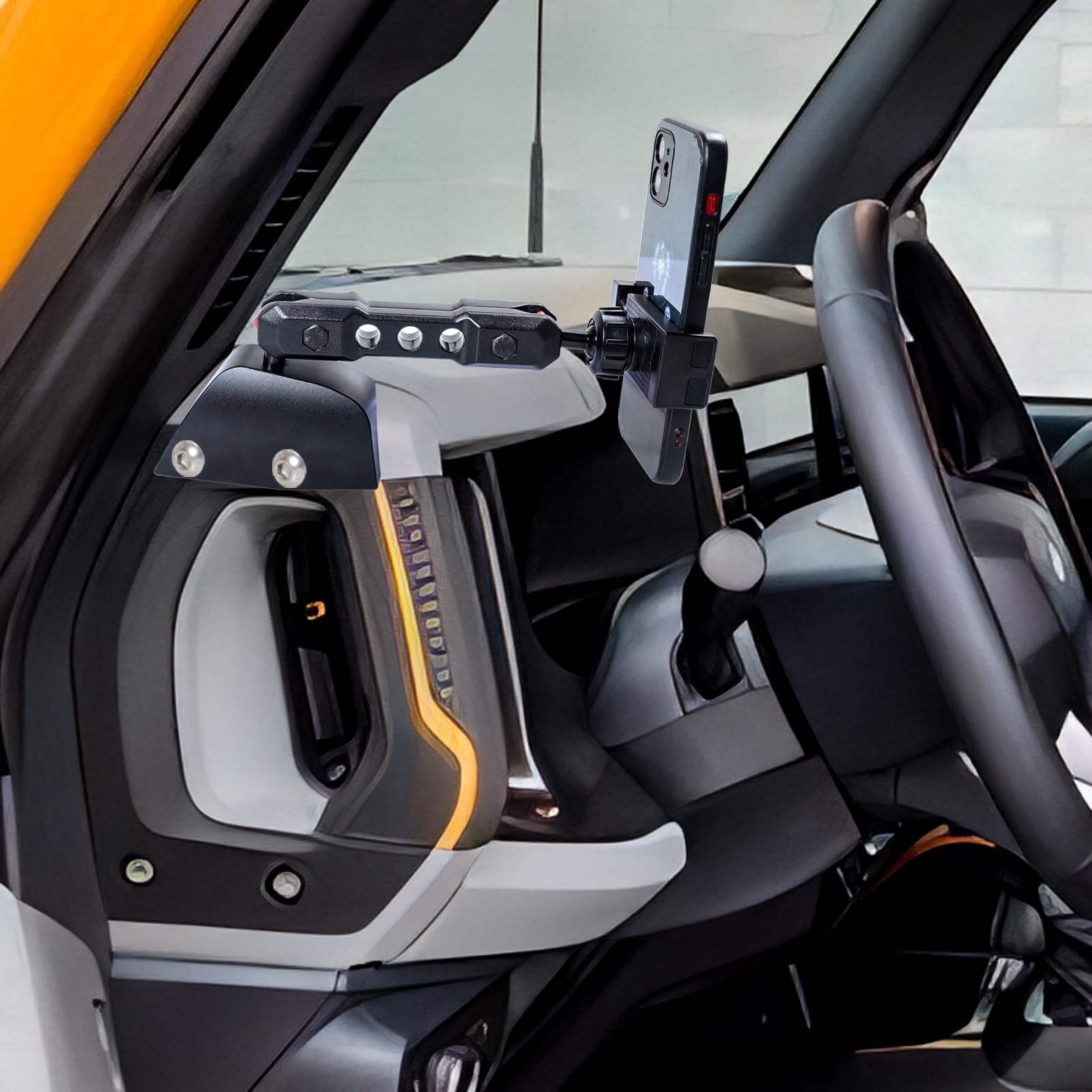 Jhd-Togo For Bronco Dash Phone Holder,Driver Side Phone Mount,Adjustable Aluminum Alloy & Abs Phone Mount Interior Accessories F