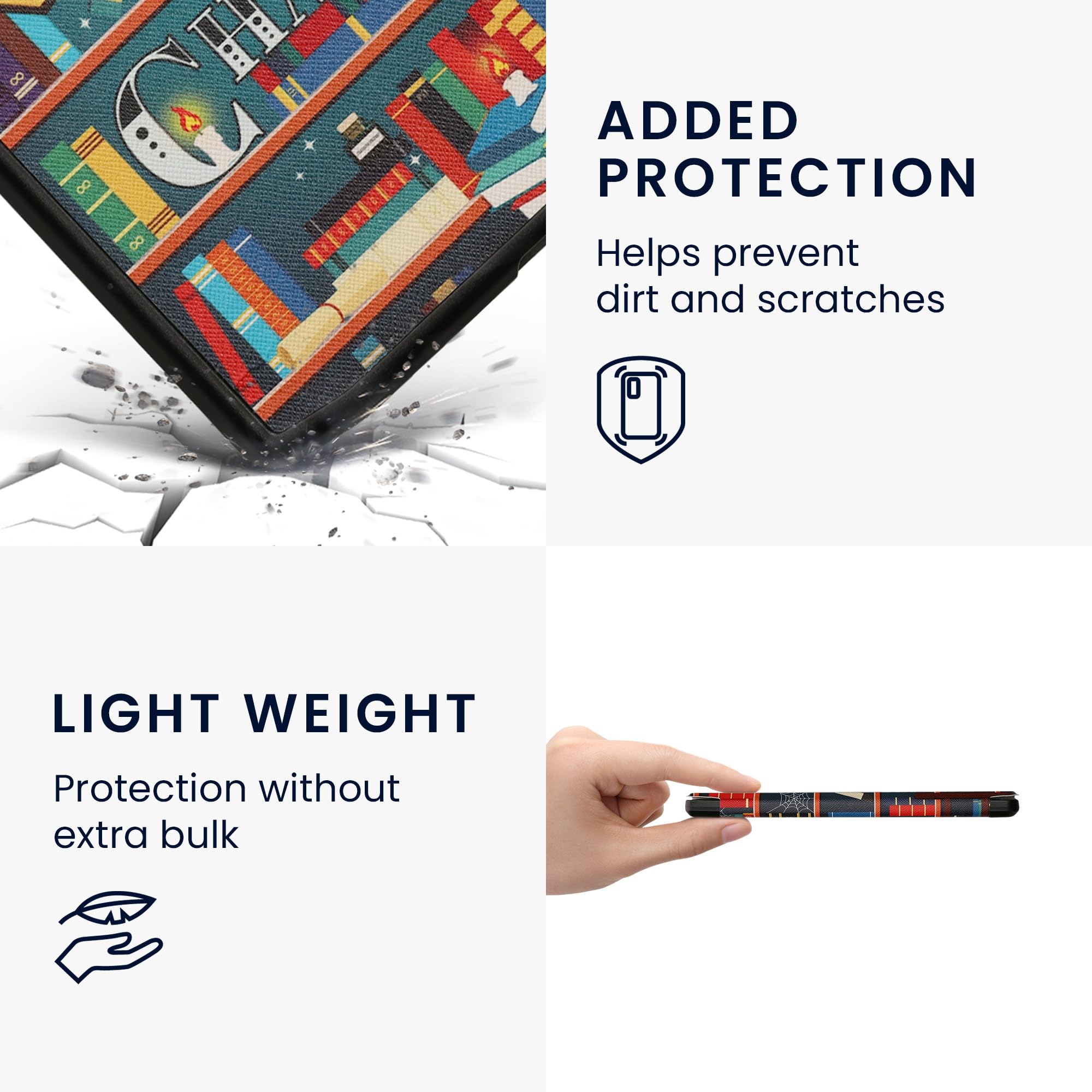 Kwmobile Case Compatible With Pocketbook Inkpad 4 / Color 3 / Color 2 / Vivlio Inkpad 4 Case   Ereader Cover   Library Motto Mul