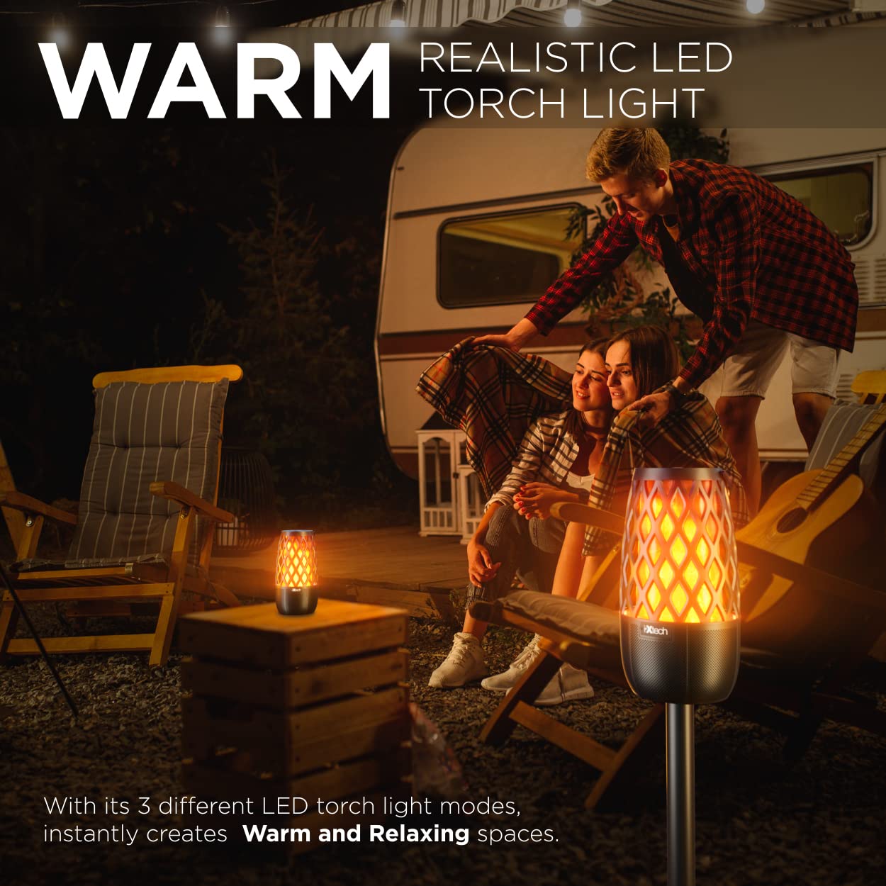 Ixtech Outdoor Bluetooth Speakers, Waterproof Portable Bluetooth Speaker Wireless With Lights, Outdoor Gifts For Dads Mom, Multi