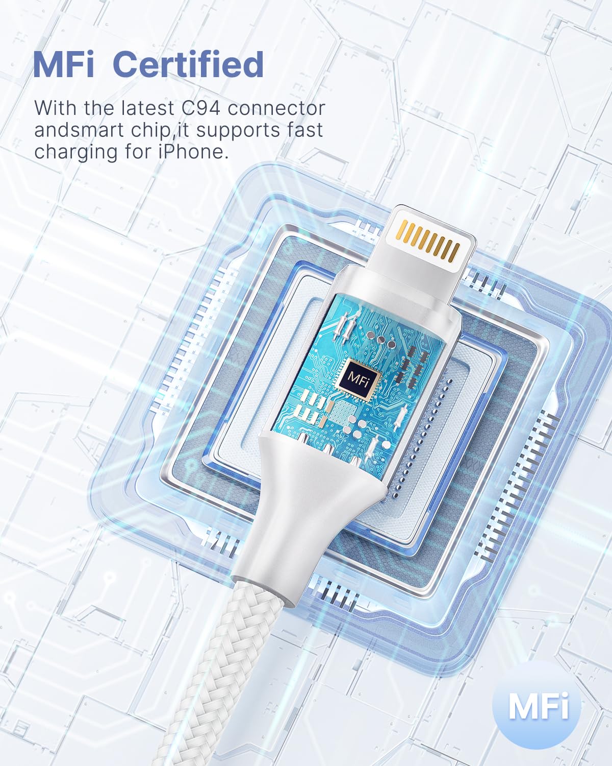 1Ft 3Pack Iphone Charger, Aioneus Short Iphone Charger Cord Apple Certified Usb A To Lightning Cable Nylon Braided Iphone Cable Fast Charging For Iphone 14 13 12 11 Pro Max Xr Xs 8 7Plus 6 Se (1 Foot)