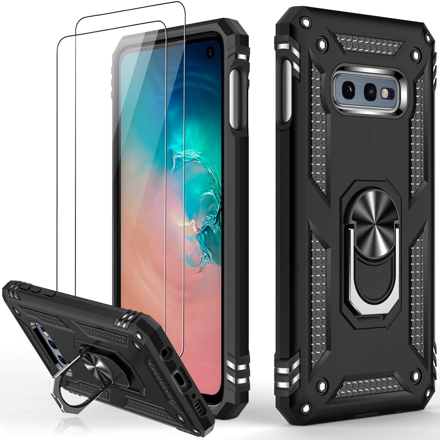 Ikazz For Galaxy S10E Case With Screen Protector,Military Grade Shockproof Heavy Duty Protective Phone Cover Pass 16Ft Drop Test