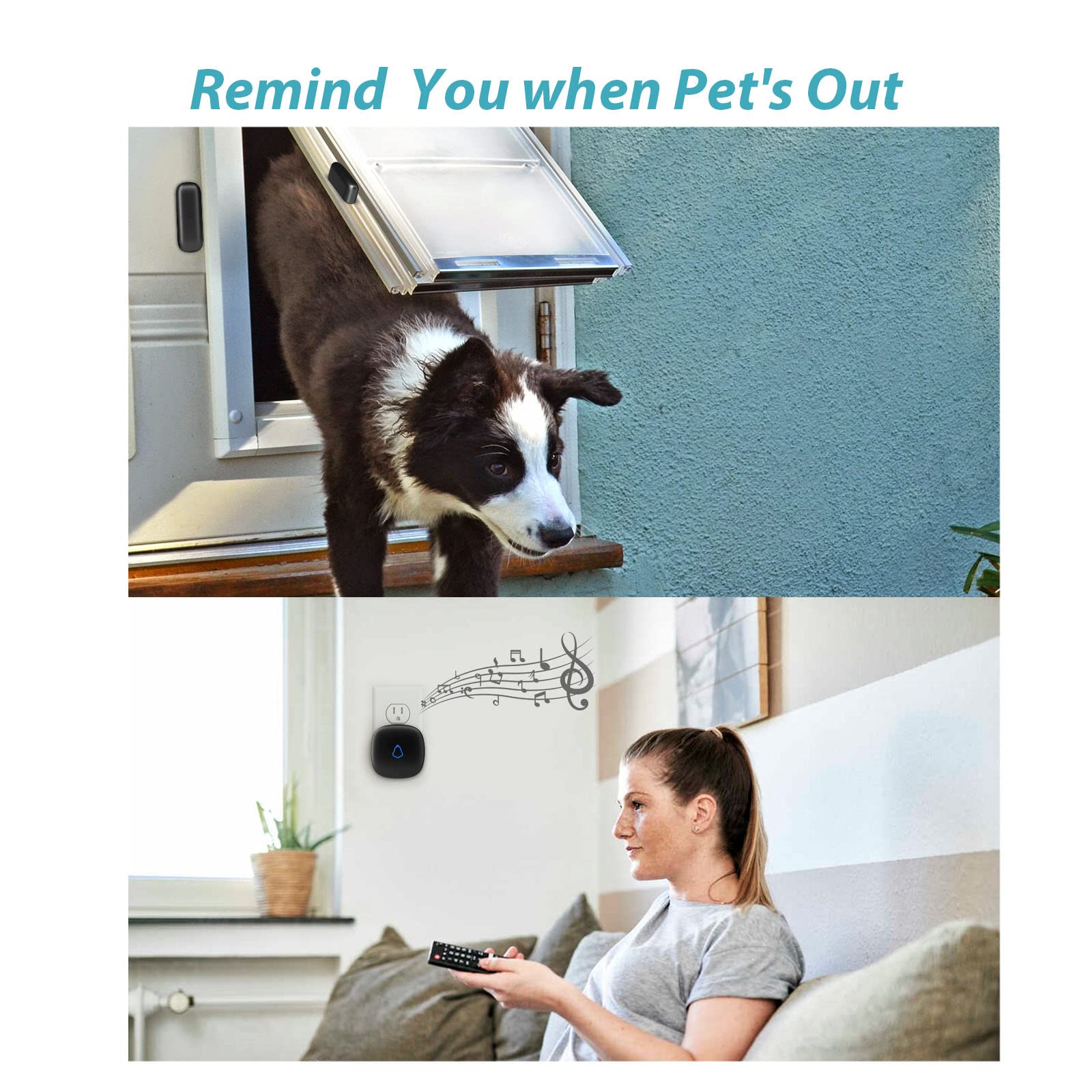 Metak Door Chime, Wireless Door Open Contact Sensor Alarm With 500 Ft Range, 58 Chimes And 5 Volume Levels For Business/Store/Ho