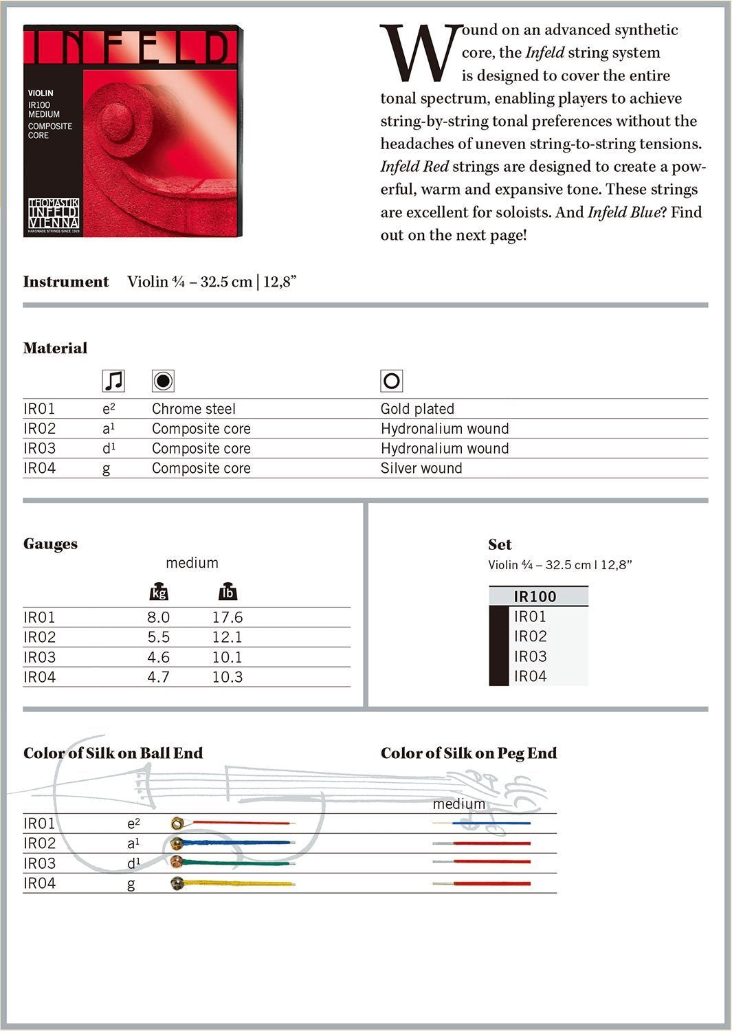Thomastik-Infeld Infeld Red Violin Single A-String - 4/4 Scale - No. Ir02
