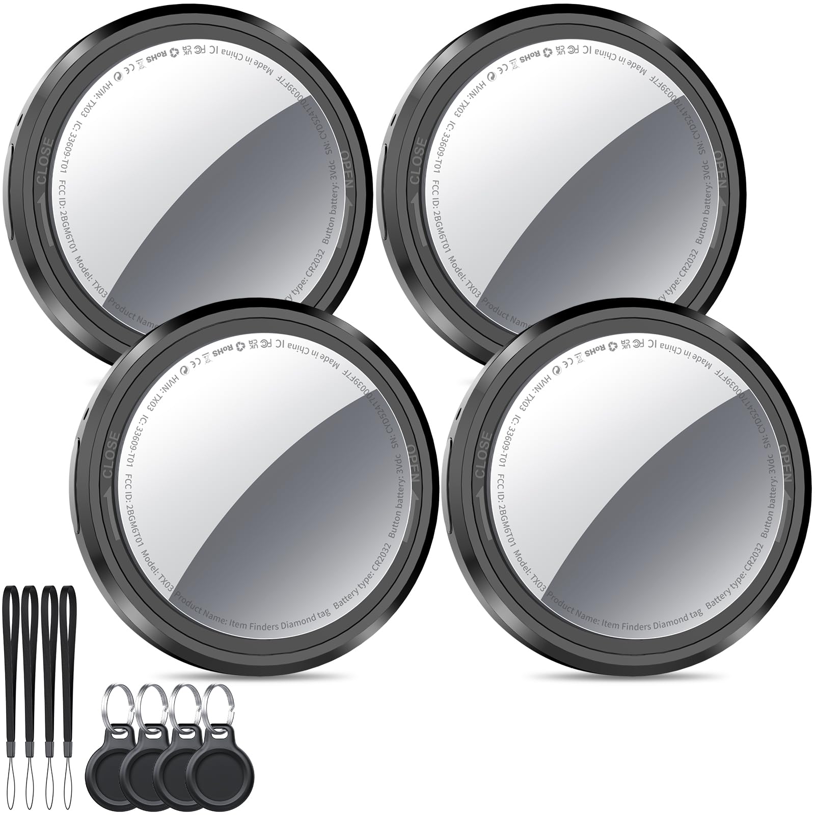 QCOQ Air Tracker Tag-1 Pack - Bluetooth Tracker Work with Apple Find My (iOS 14.6 Above Only), Replaceable Battery, with with Pr