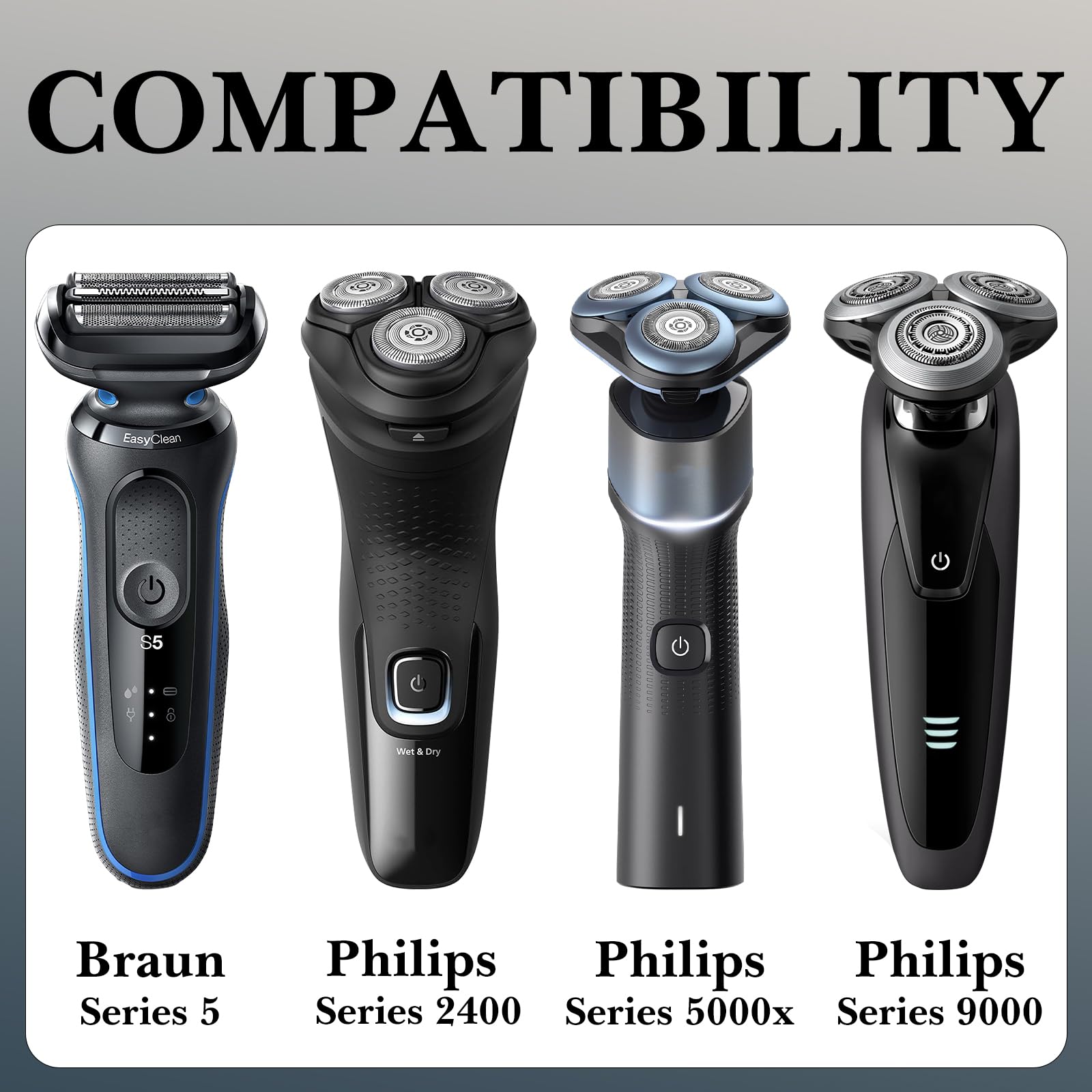 Linkidea 2 Packs Stainless Steel Electric Razor Holder, Mens Electric Shaver Holder For Shower, Bathroom Shaver Organizer Compa