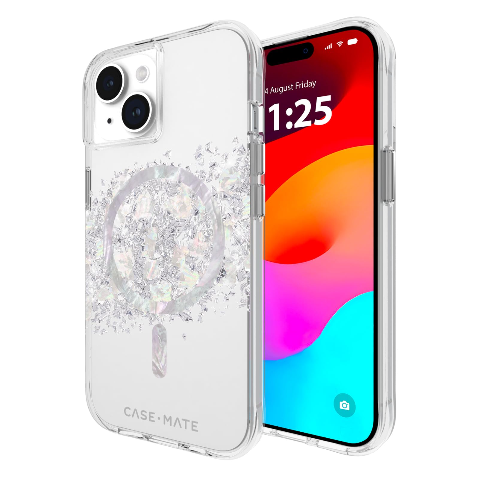 Case-Mate iPhone 15 Case - Touch of Pearl [12ft Drop Protection] [Compatible with MagSafe] Magnetic Cover with Cute Bling Sparkl