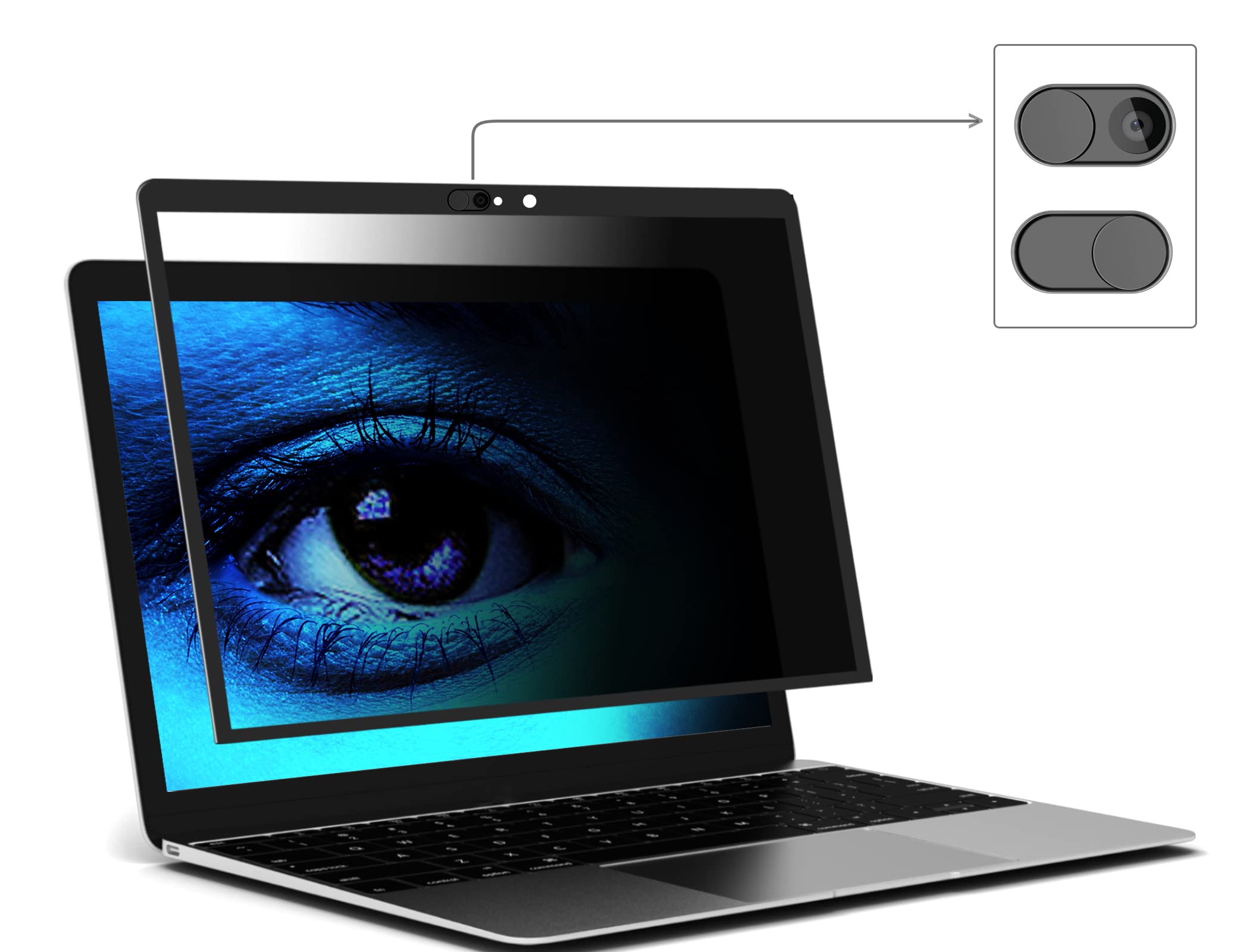 For Macbook Pro 13 Inch,Macbook Air 13.3 Inch Removable Hd Privacy Screen Protector Filters, Bubble Free Design,Webcam Cover Sli