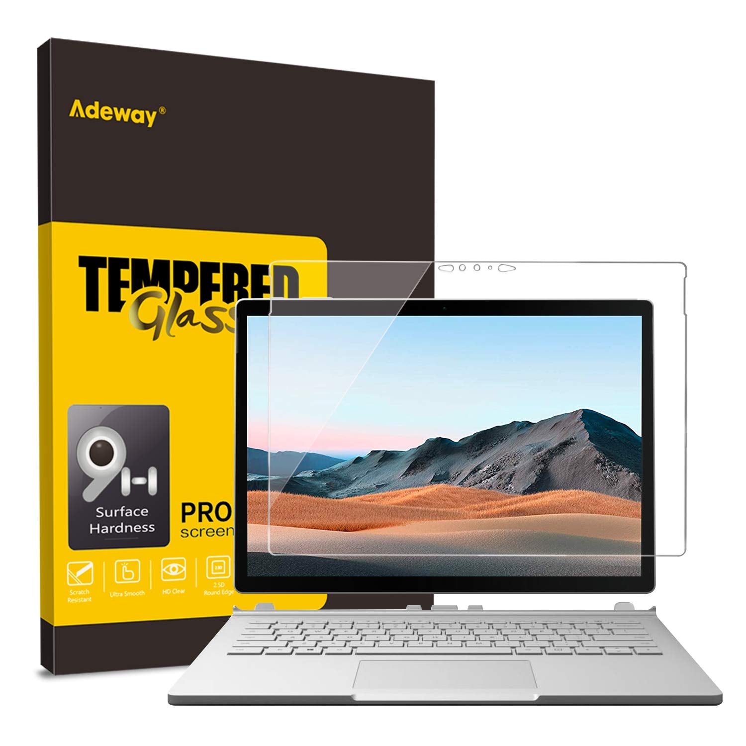Adeway Surface Book 3 (15 Inch 2020) Screen Protector,9H Tempered Glass Film, Anti Scratch, Easy Installation Screen Protector F