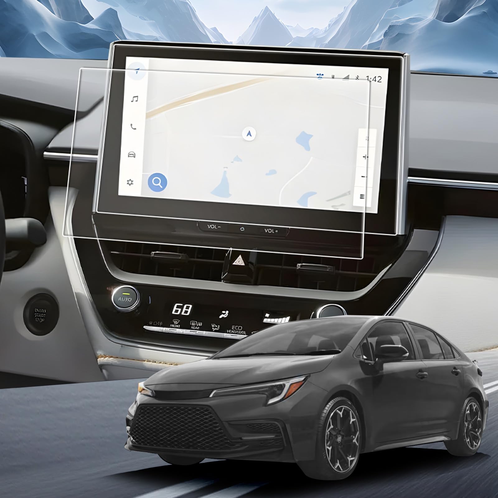 Yee Pin 2025 Corolla Fx Screen Protector For 2024 Toyota Corolla Cross Hybrid/Passion X Pack/Flame X Pack 10.5 Inch Touch Screen Cover Guard Sensitive Ultra Hd Clear Anti Scratch Smooth Touch 2 Pack