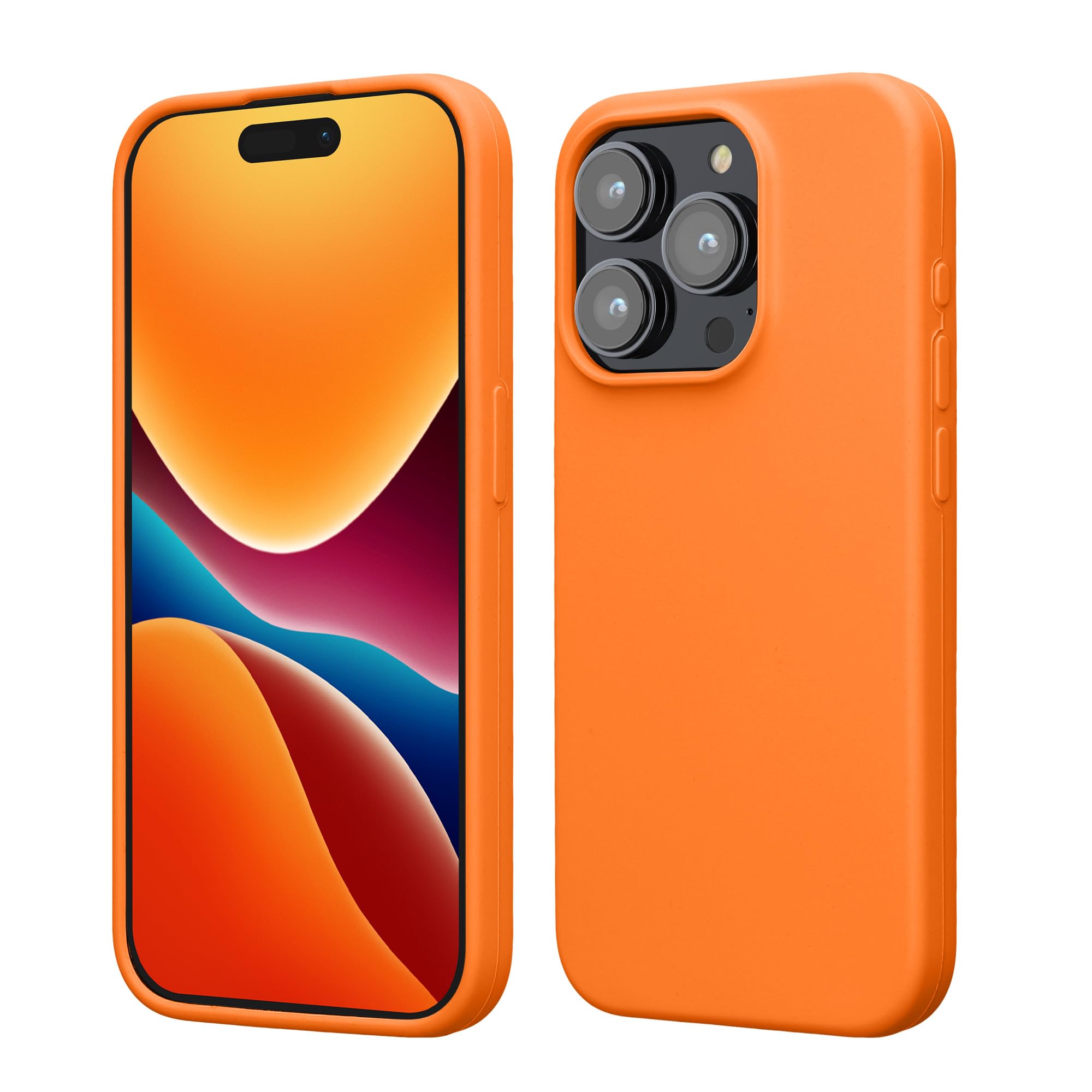 kwmobile Case Compatible with iPhone 15 Pro Max Case - Slim Soft TPU Silicone Cover - Fruity Orange