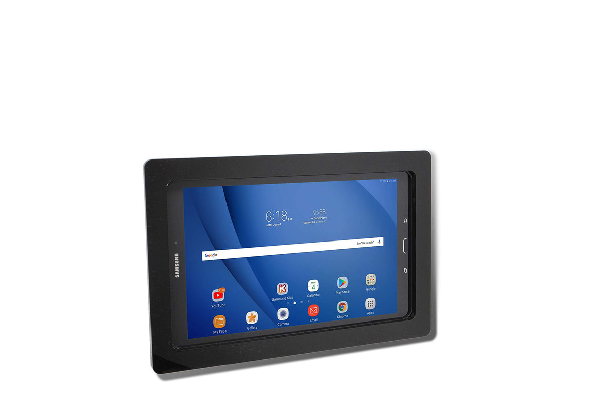 Tabcare Anti Theft Acrylic Vesa Enclosure For Galaxy Tab A7 10.4 Sm T500 With Free Wall Mount Kit & 90 Degree Angle Usb C Cable (Tab A7 10.4, Black)
