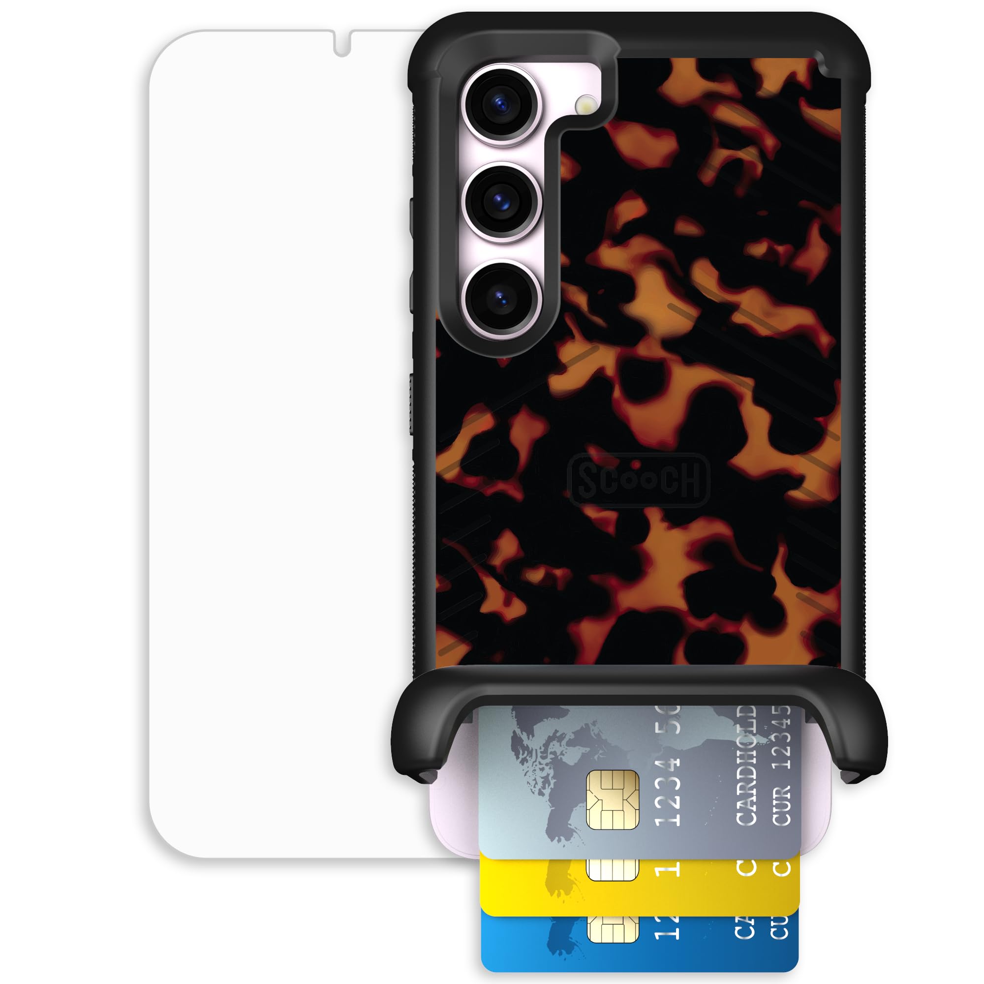 Scooch for Samsung Galaxy S23 Case with Card Holder, Wingmate Wallet Case with Hidden Card Slot and RFID Protection, Bundled wit