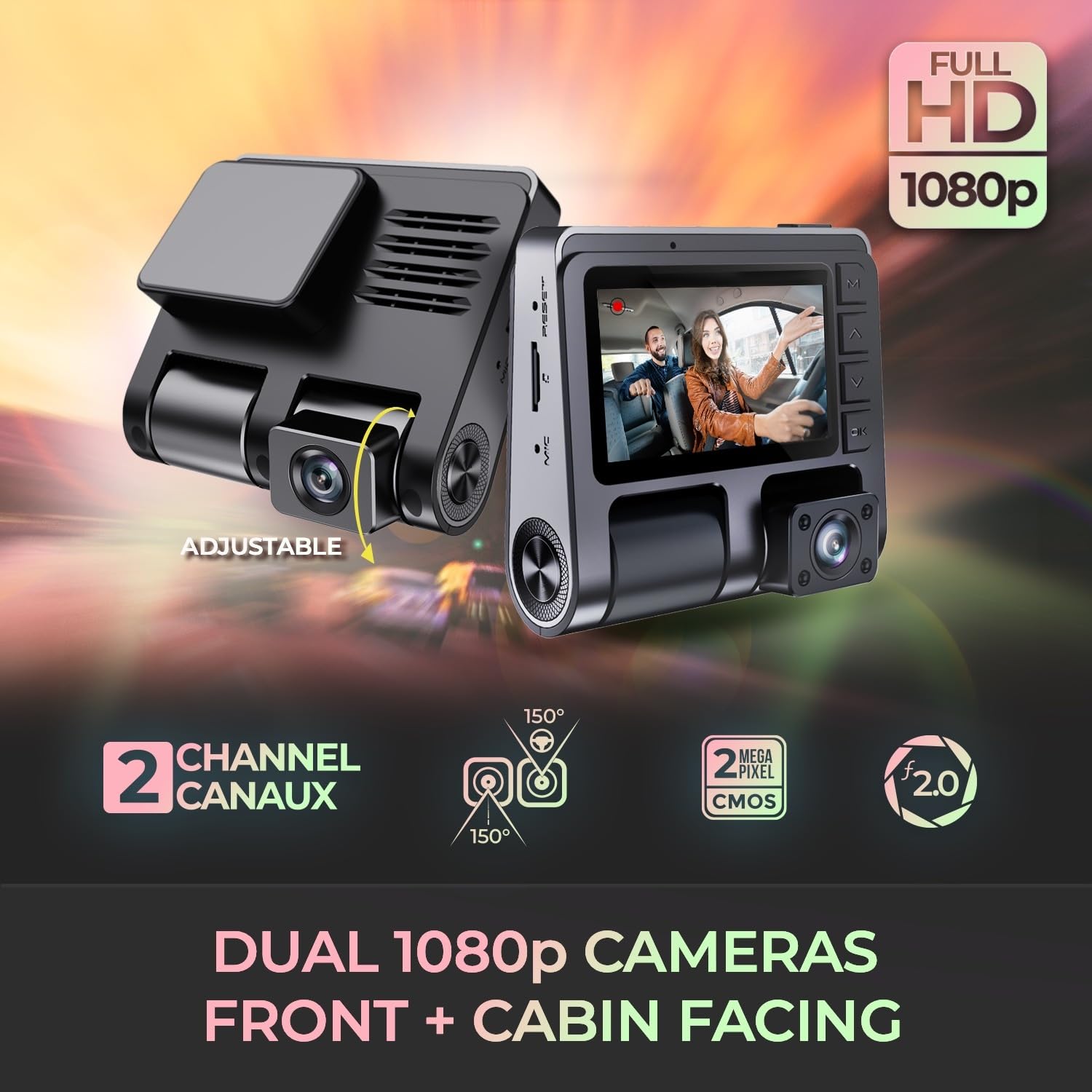Front/Rear Dashcam W/Display