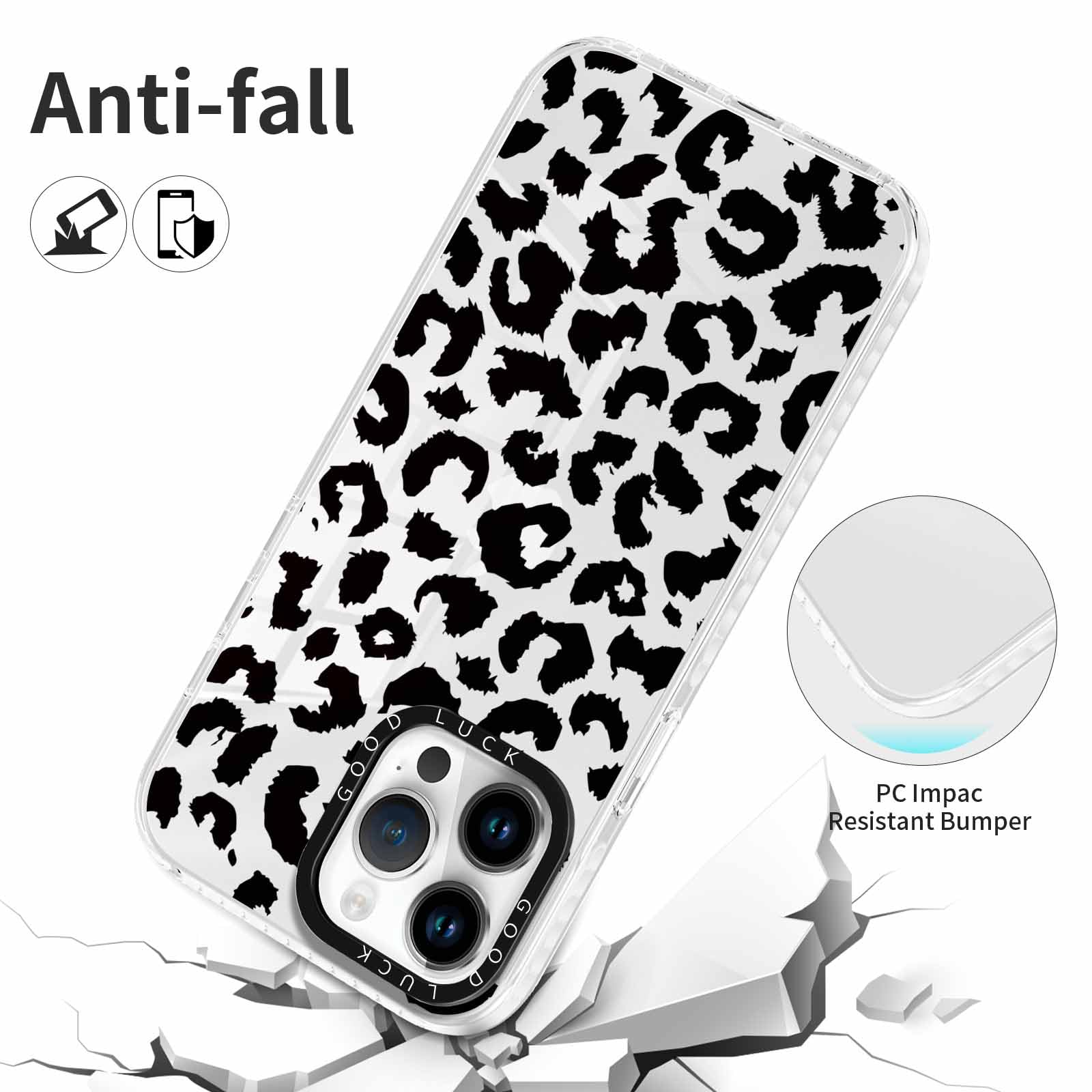 Rumdey 2 Pack Cute Clear Leopard Cases For Iphone 12 Pro Max 6.7'' Phone Case, Cheetah Print Design Cases Soft Silicone Slim Tpu