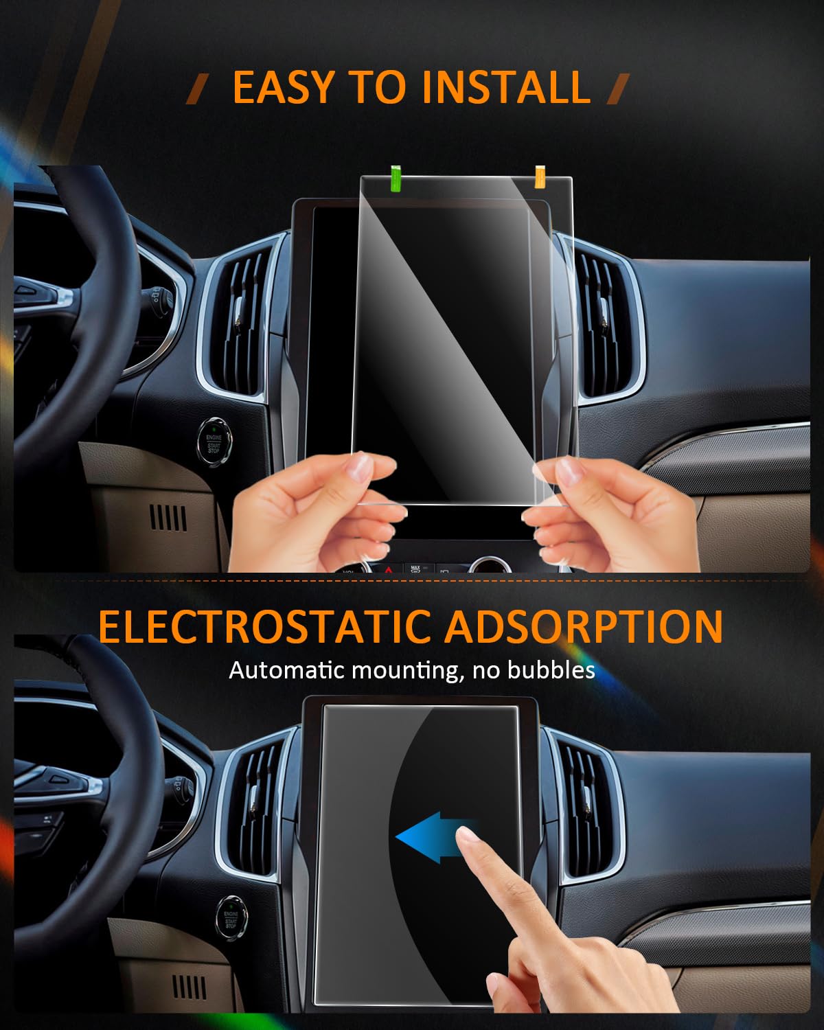 Cdefg For Ford Edge 2024 2023 2023 2021 (Se/ Sel/ St Line/ Titanium/ St) 2024 Edge Screen Protector,Touch Screen Infotainment For Ford Edge Accessories, Navigation Radio Display Cover (12 Inch